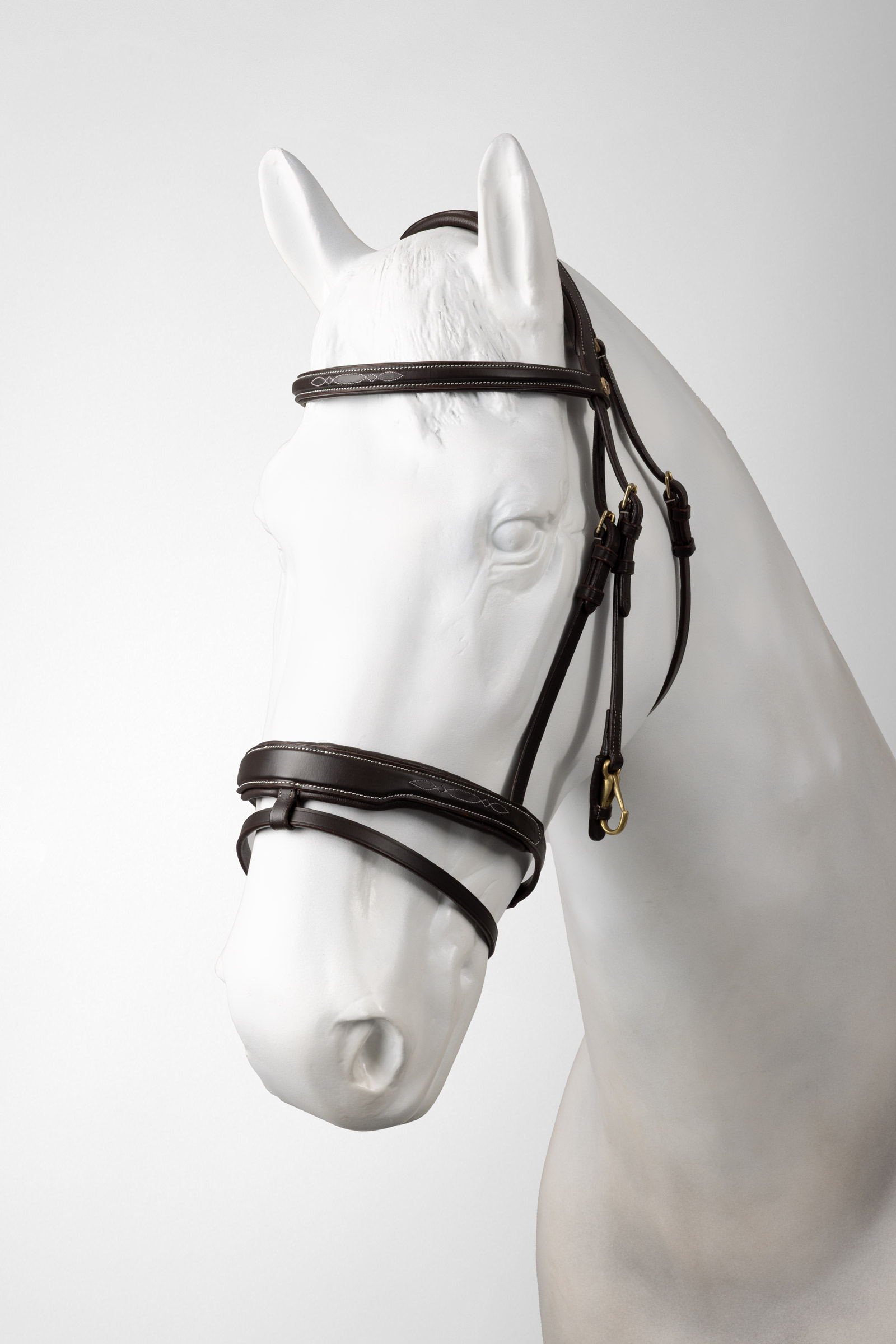 Brown Horze Deauville brida de salto con mosquetones