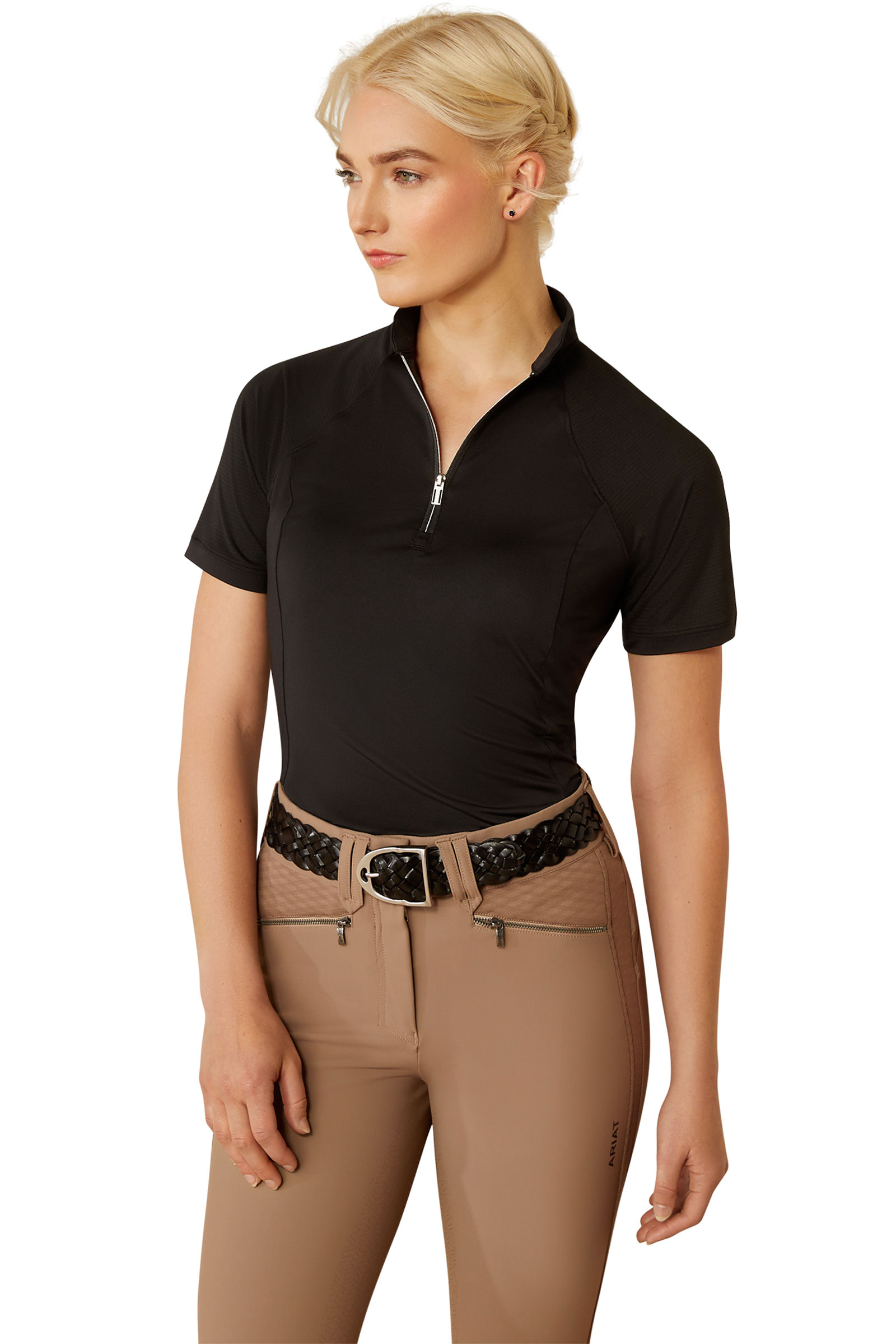 Black Ariat Soquel capa base para mujer con 1/4 cremallera