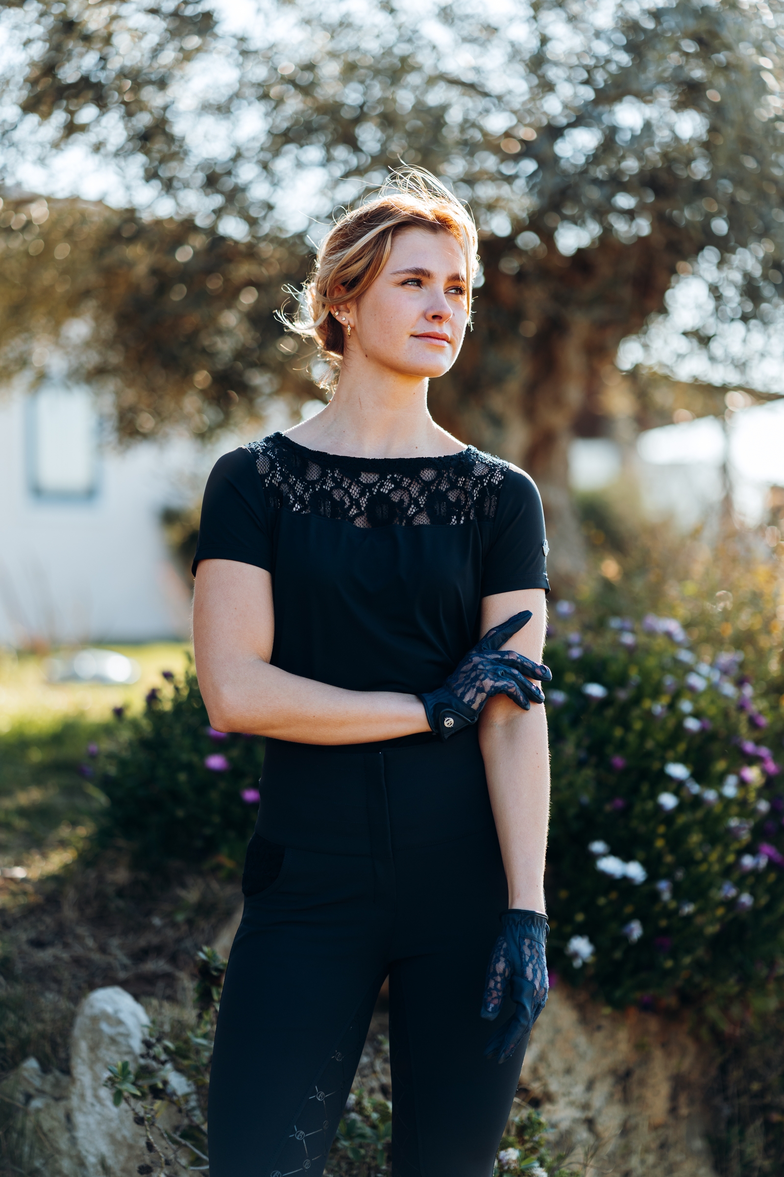 Guantes de Equitaci&oacute;n con Encaje para Mujer B Vertigo