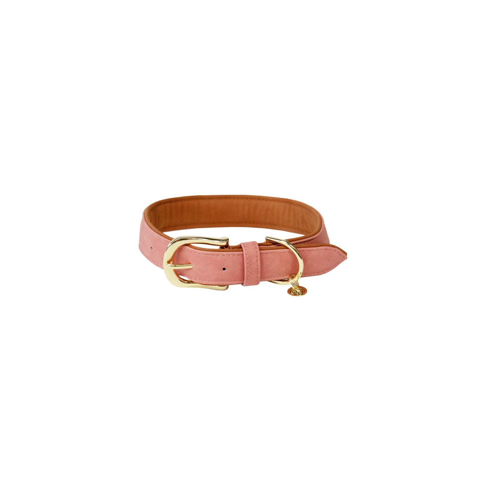Pink/ Brown Collar de Cuero Vegano Suave Kentucky Dogwear