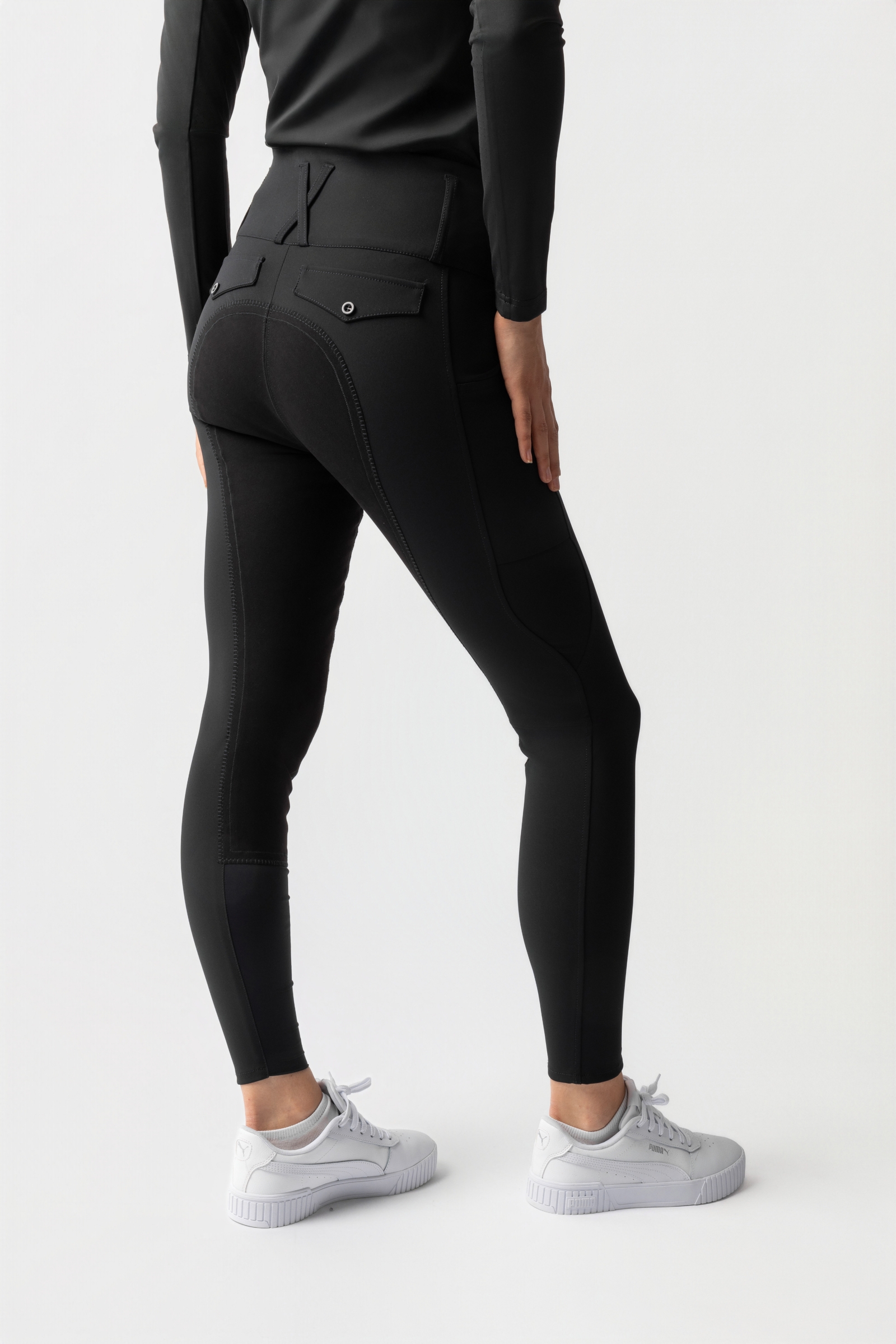 Horze Leonie pantalones de montar con asiento completo para mujer en ante vegano