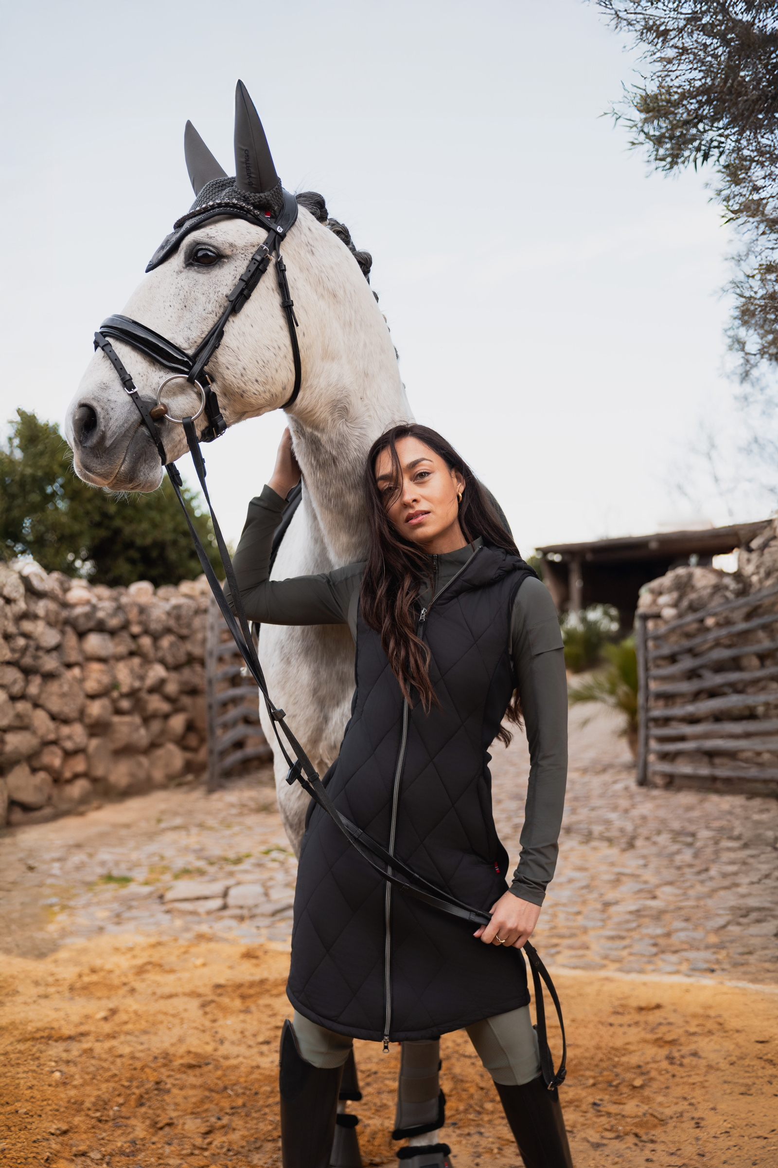 B Vertigo Agnetha chaleco largo acolchado para mujer  