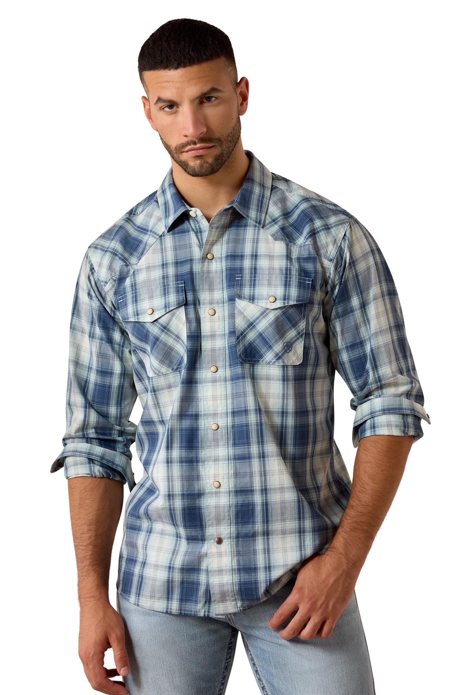 Ariat Retro Heathcliff camisa ajustada para hombre con botones a presi&oacute;n