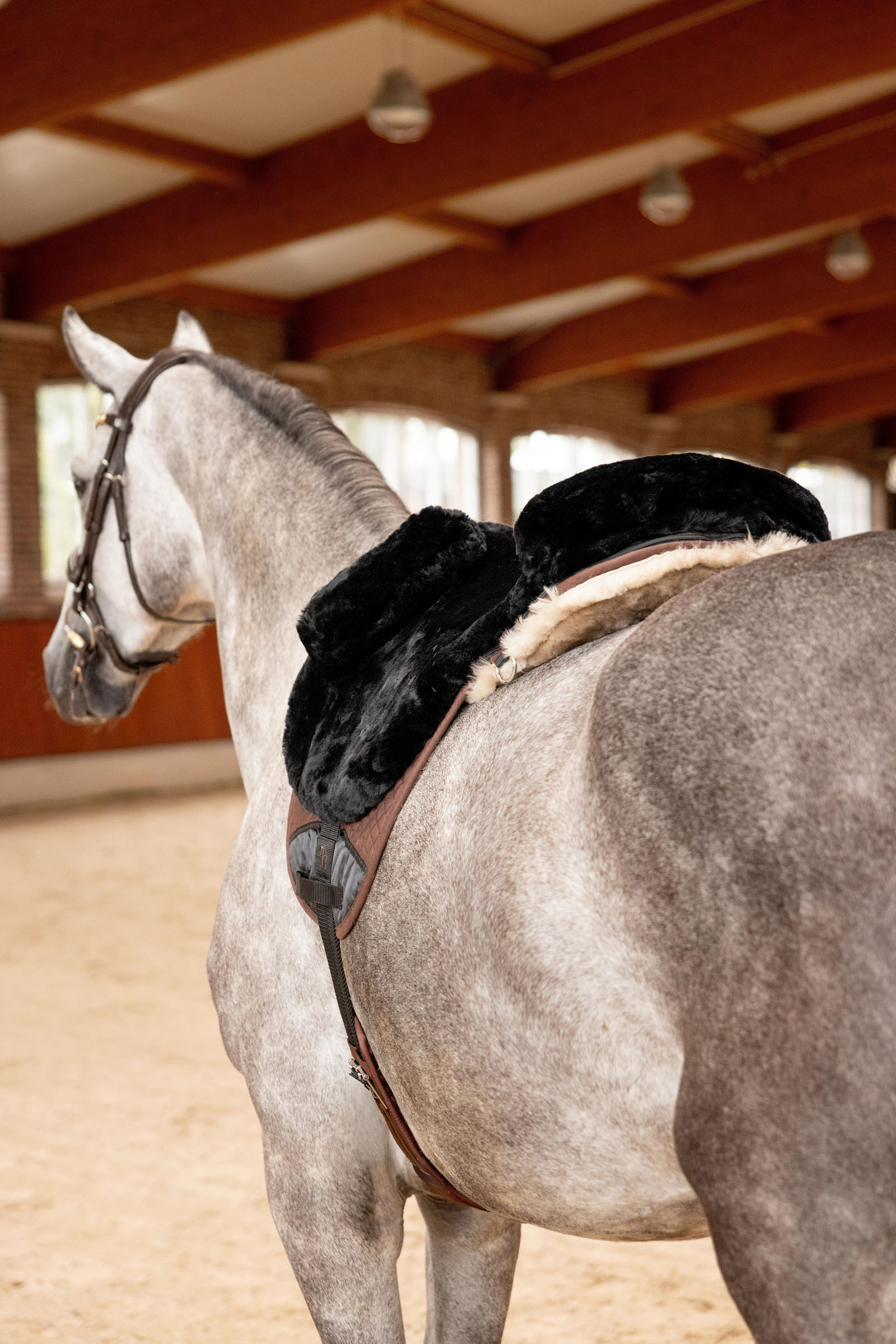 Horze almohadilla para montar de piel de oveja