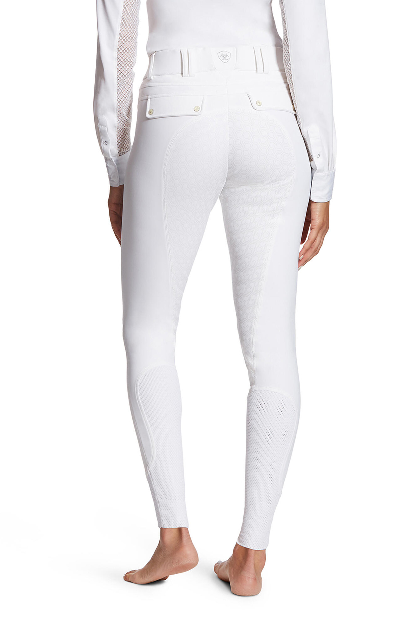 WH/AB Ariat Tri Factor Pantalones de equitaci&oacute;n para mujer con asiento completo de silicona