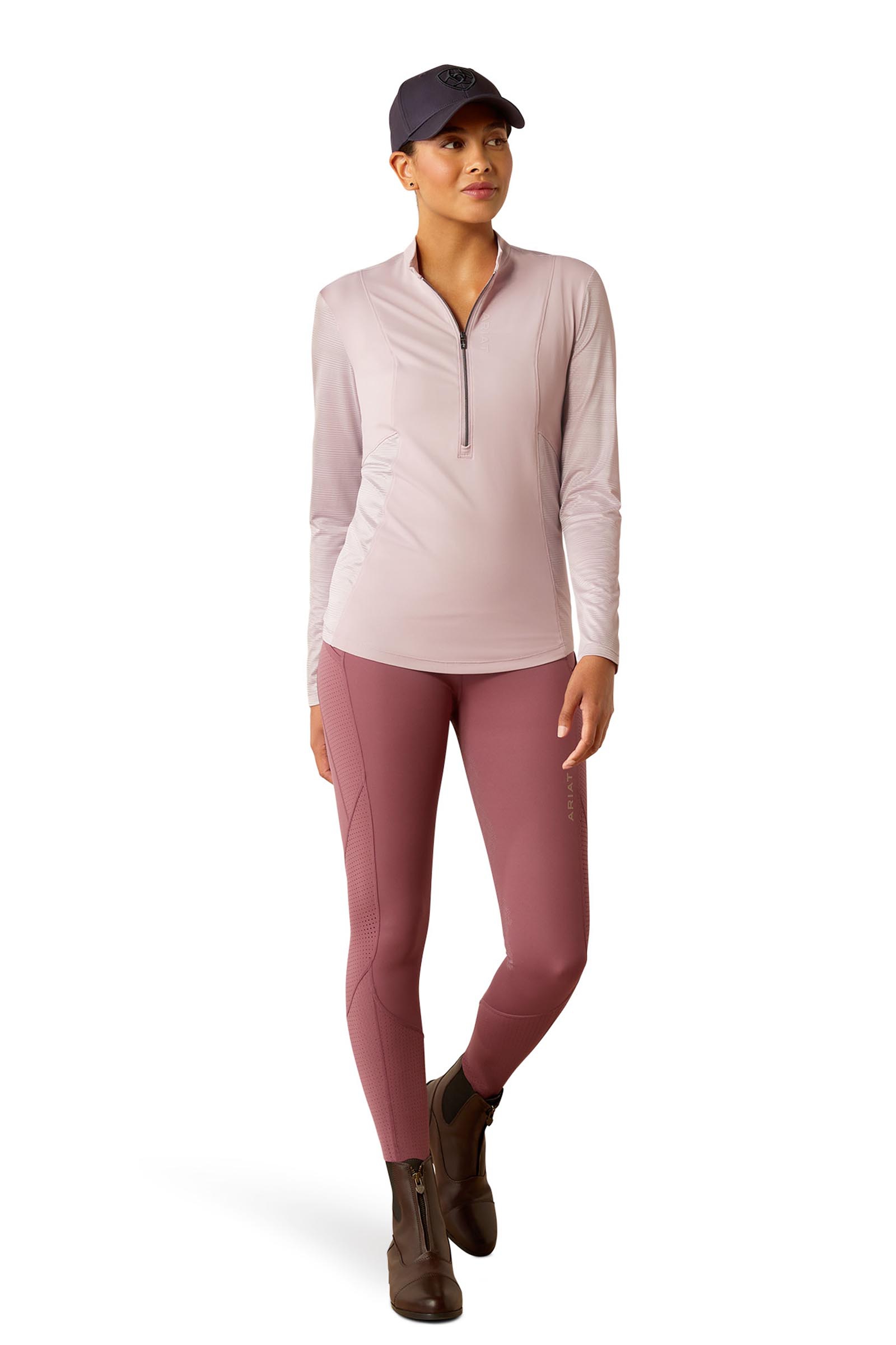 Ariat Breathe camiseta t&eacute;cnica de mujer de manga larga con 1/4 cremallera