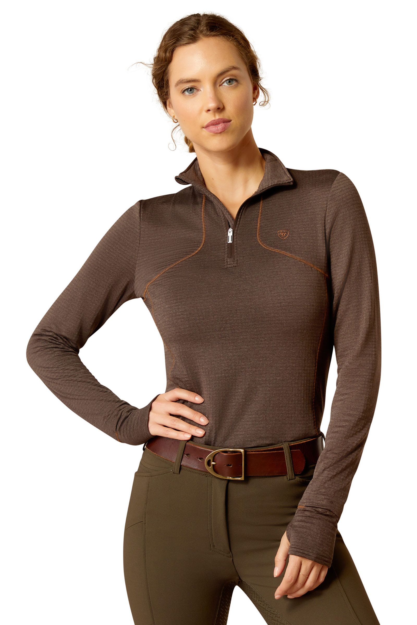 Camiseta interior Ariat Gridwork con cremallera de 1/4