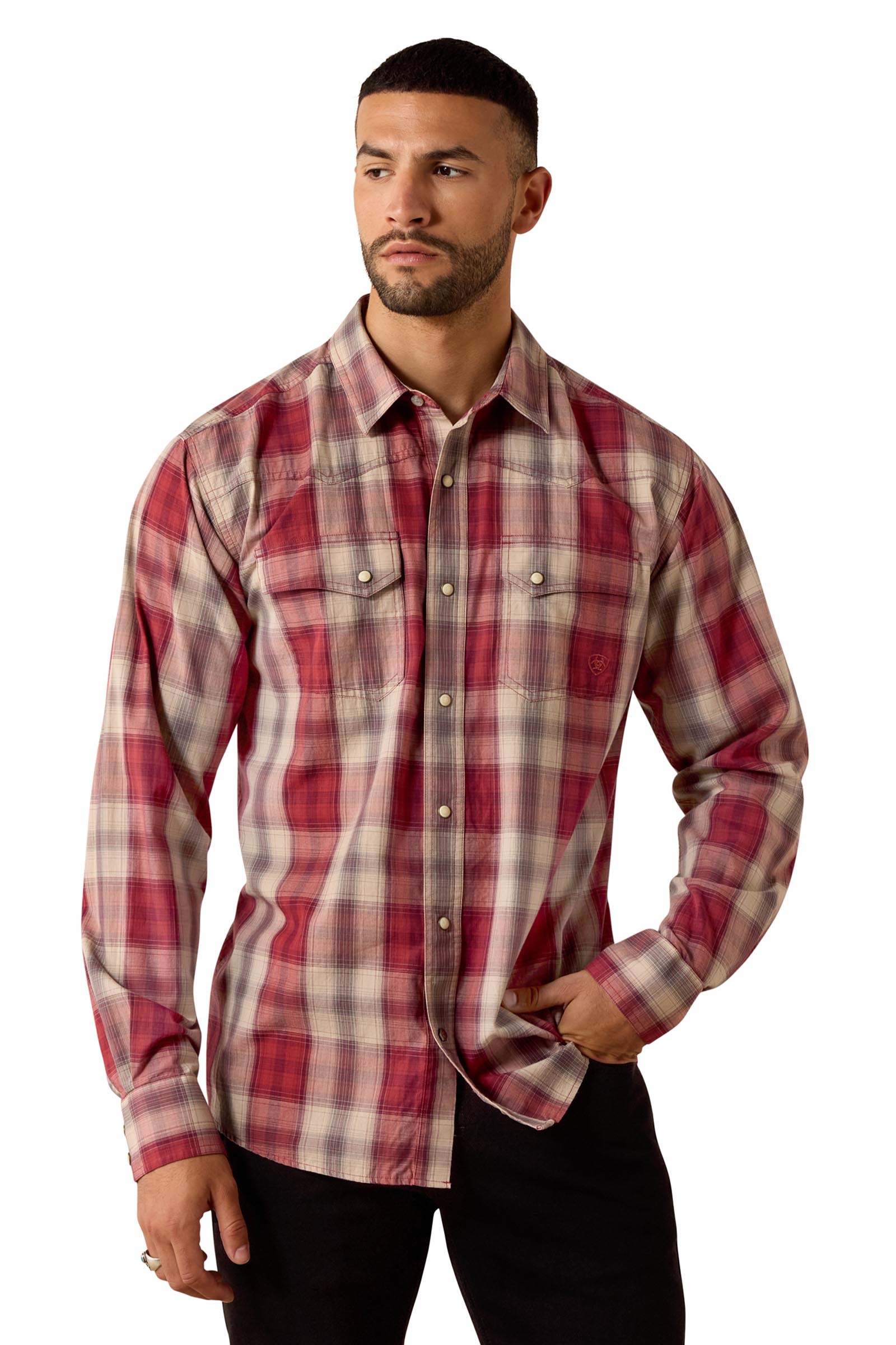Ariat Retro Hawthorne camisa ajustada para hombre con botones a presi&oacute;n