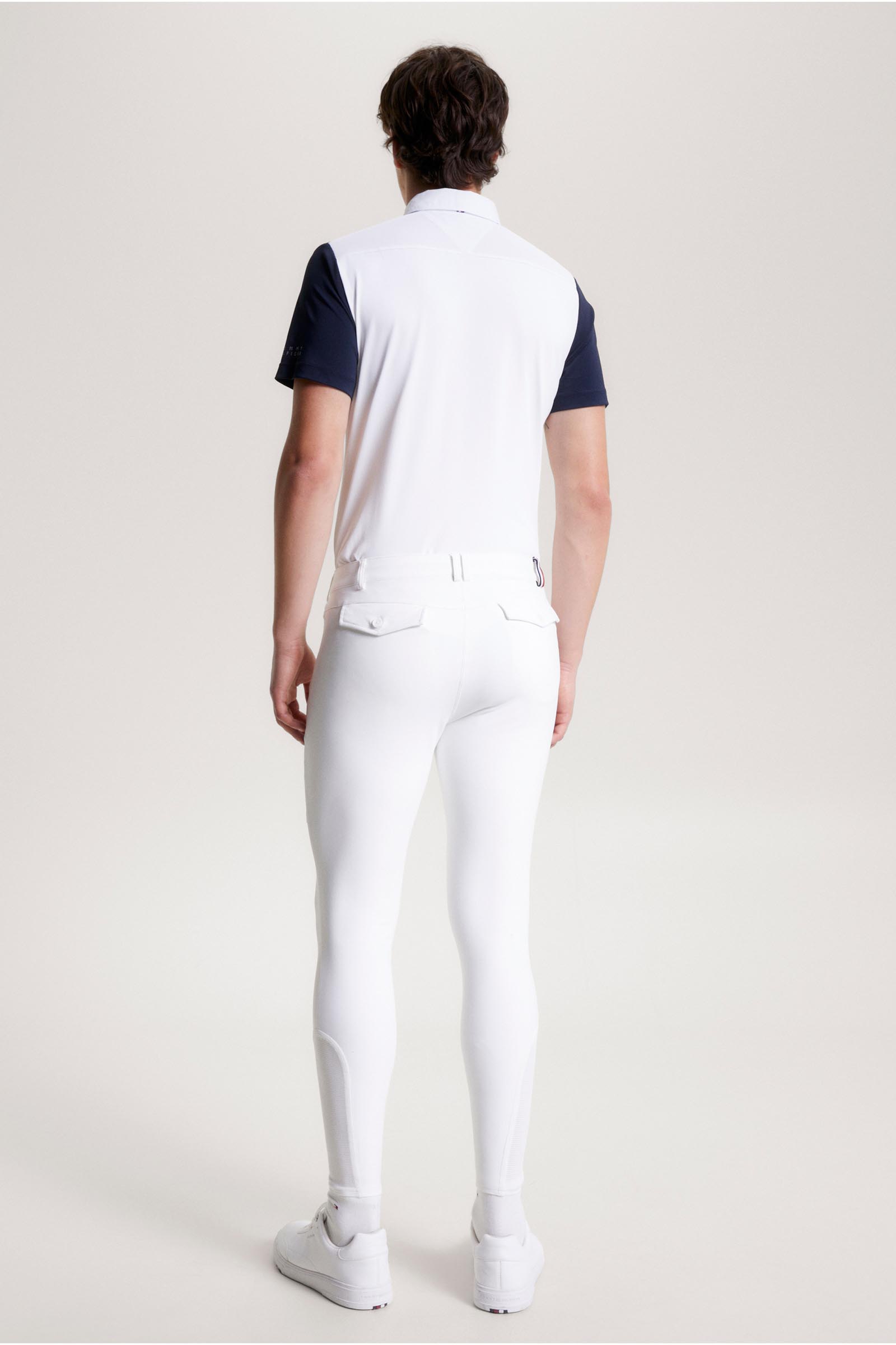 Optic White Tommy Hilfiger Equestrian Pro pantalones de montar para hombre con grip en las rodillas