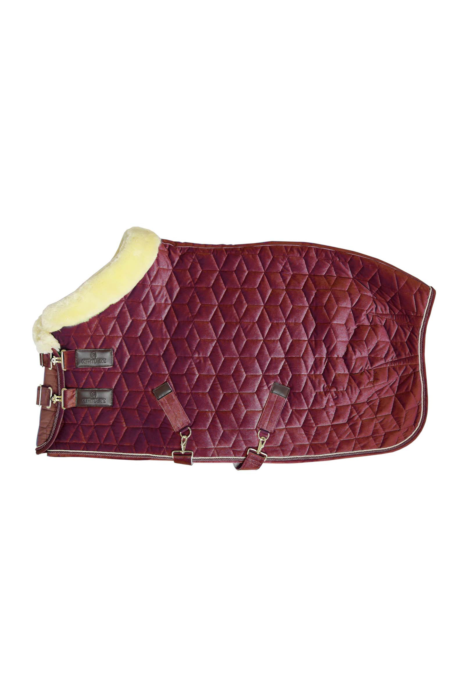 Burgundy Dark Red Manta de Concurso de Terciopelo Kentucky Horsewear, 160g