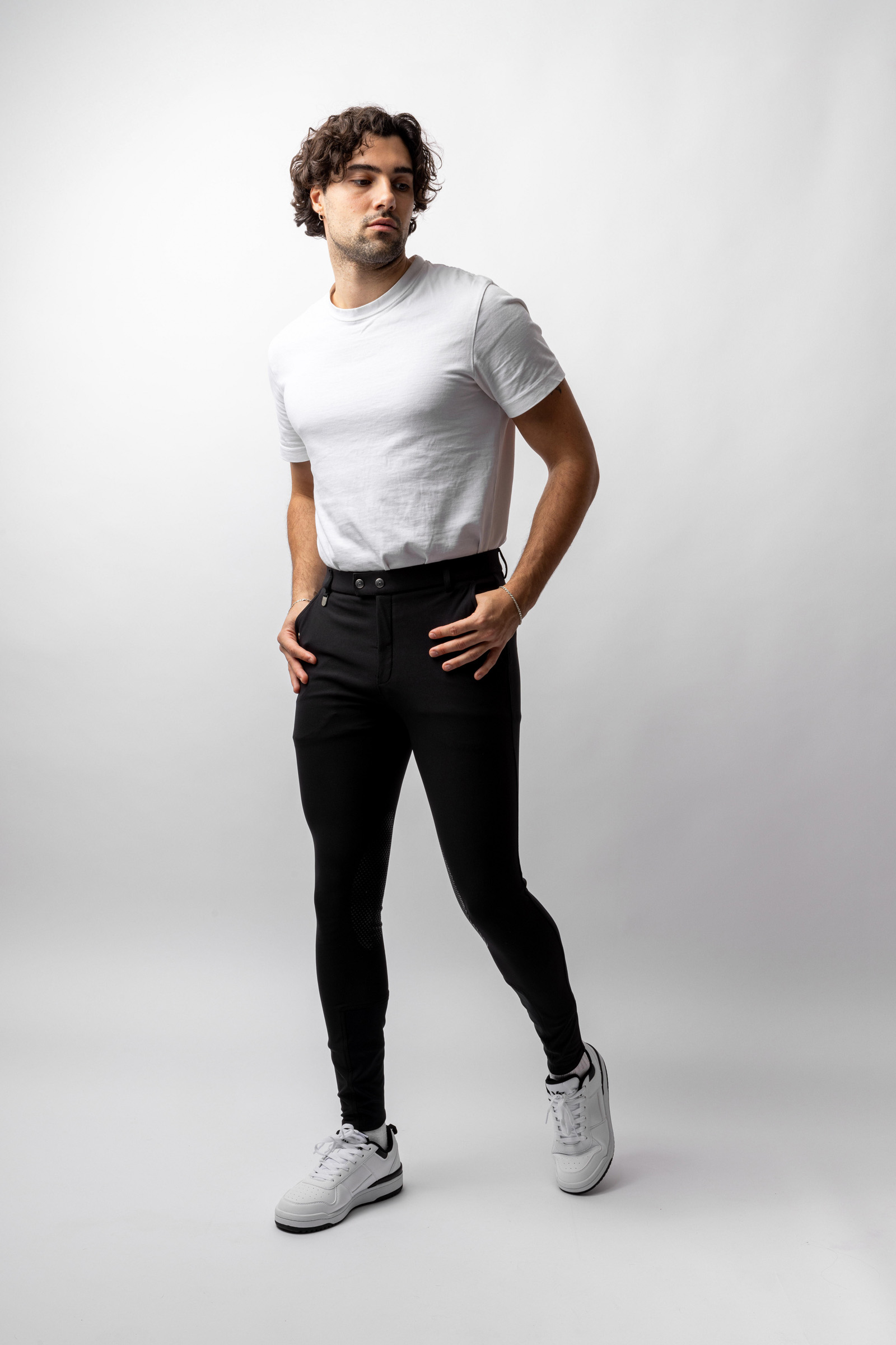 Horze Grand Prix pantalones de equitaci&oacute;n para hombre con refuerzo de rodilla de silicona