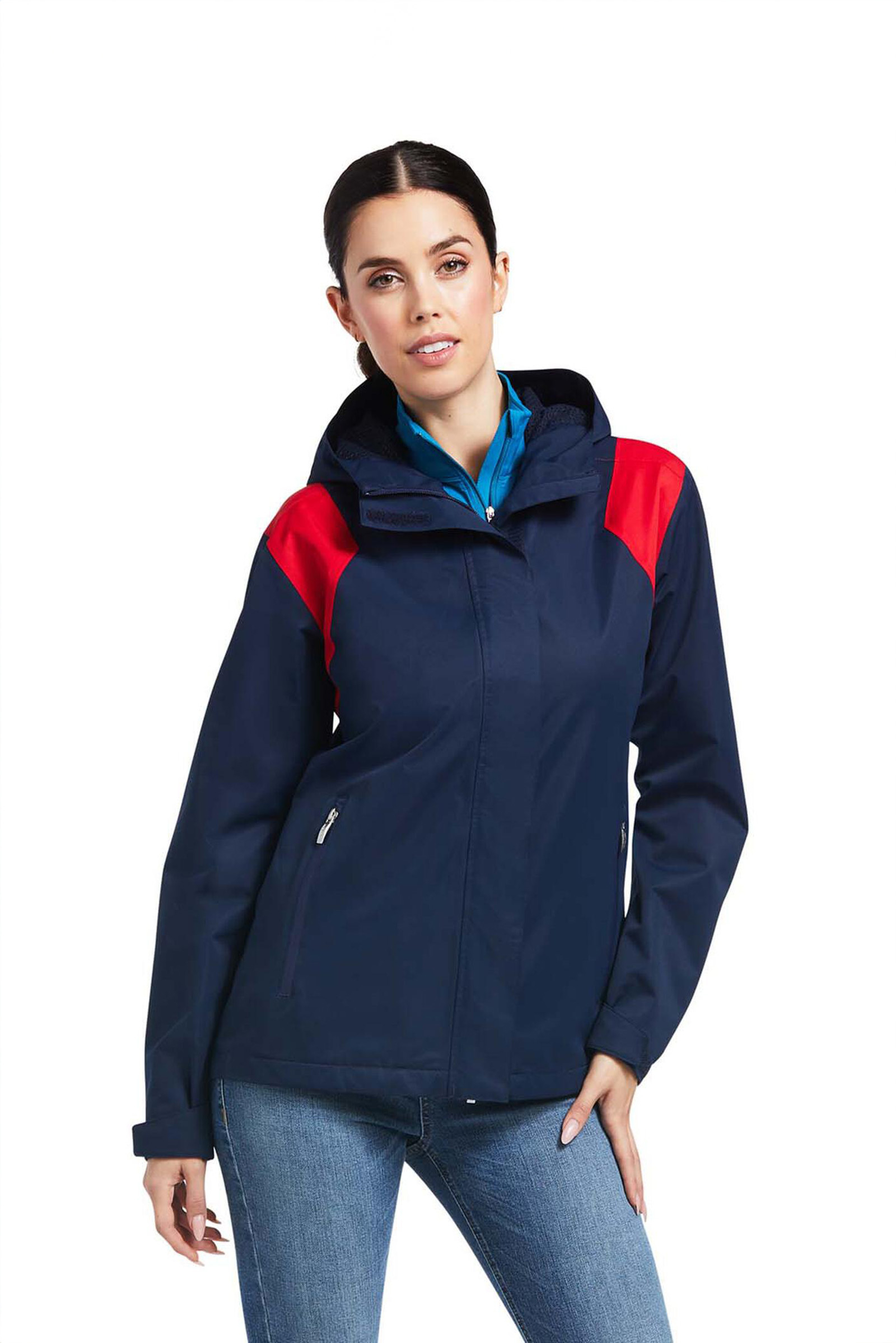 Dark Blue/Red Chaqueta Impermeable para Mujer Ariat Spectator