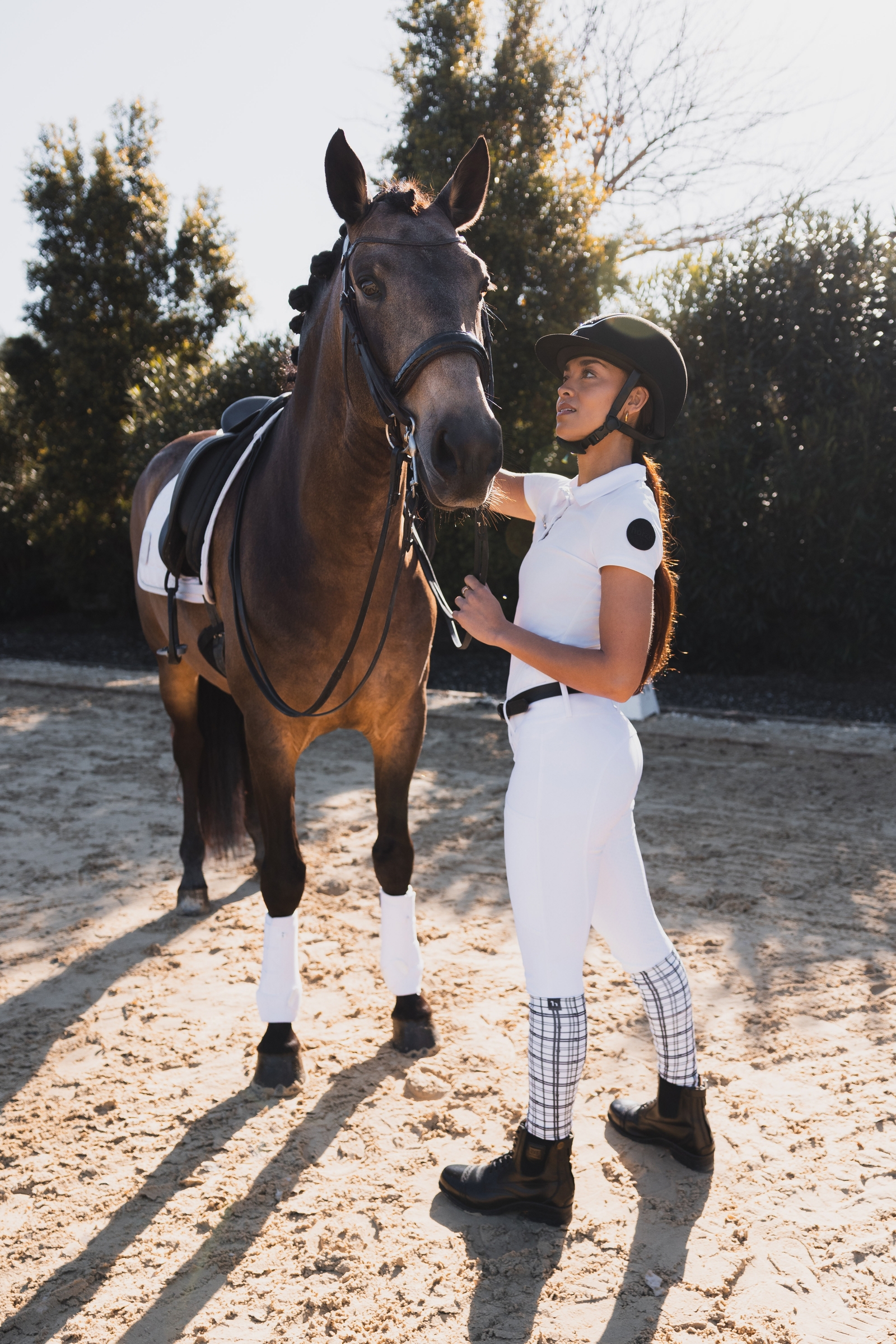 Horze Grand Prix Show Pantalones de montar con asiento completo UPF 50+