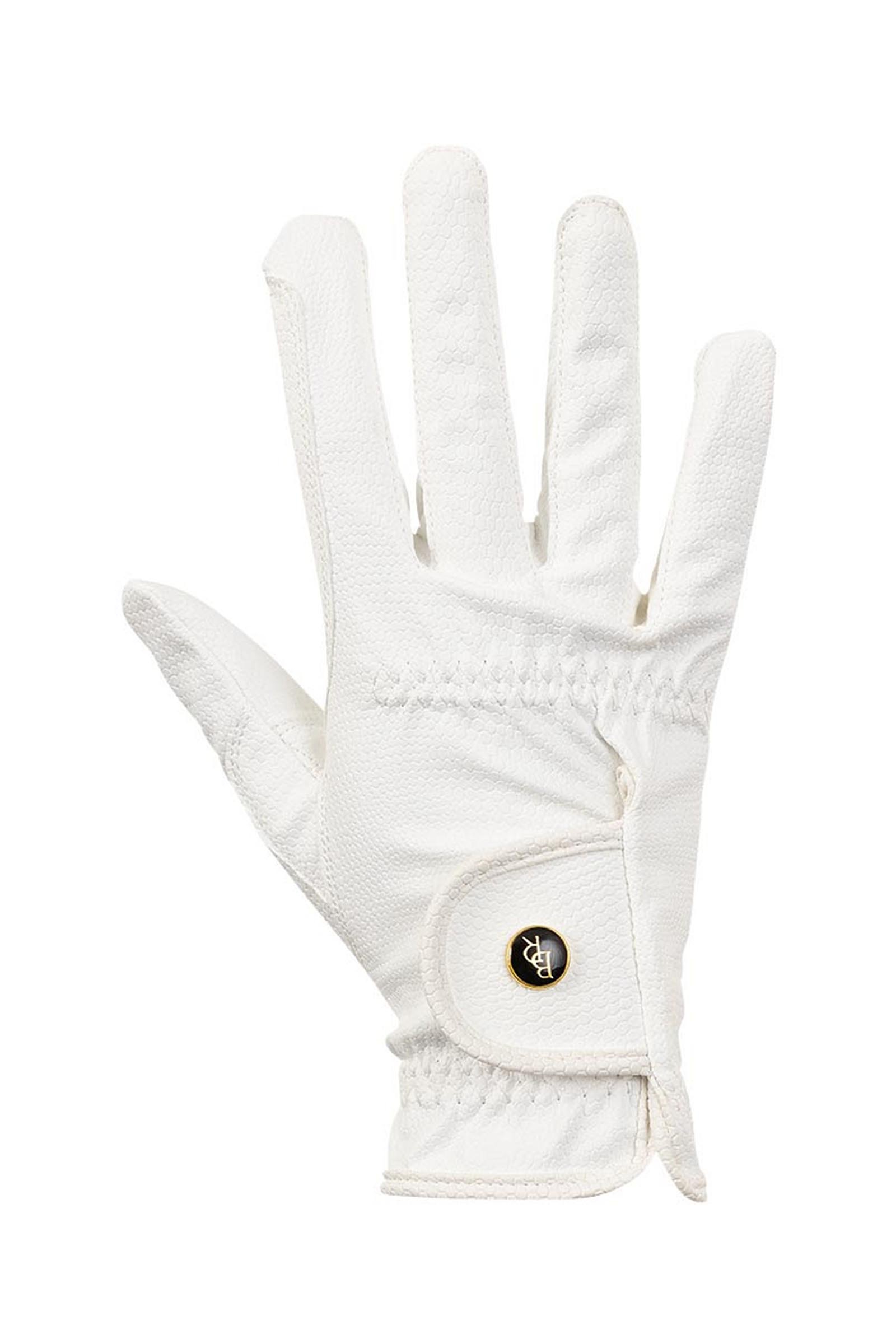 White BR Grip Pro guantes de equitación