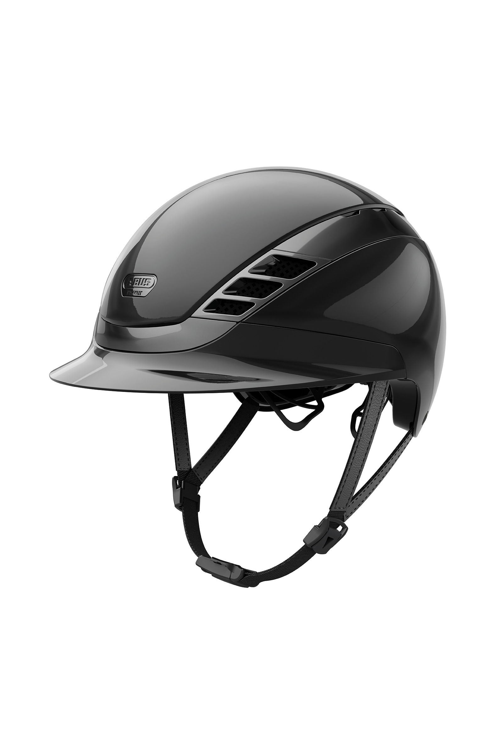Black/Shiny Abus Pikeur AirLuxe Chrome Casco de Equitación
