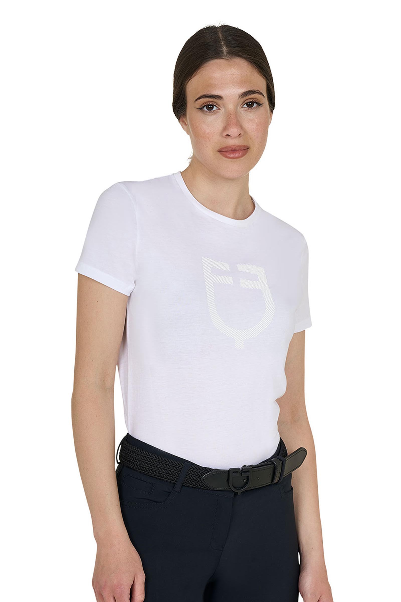 Equestro SS2026 Camiseta algod&oacute;n logo brillante mujer  