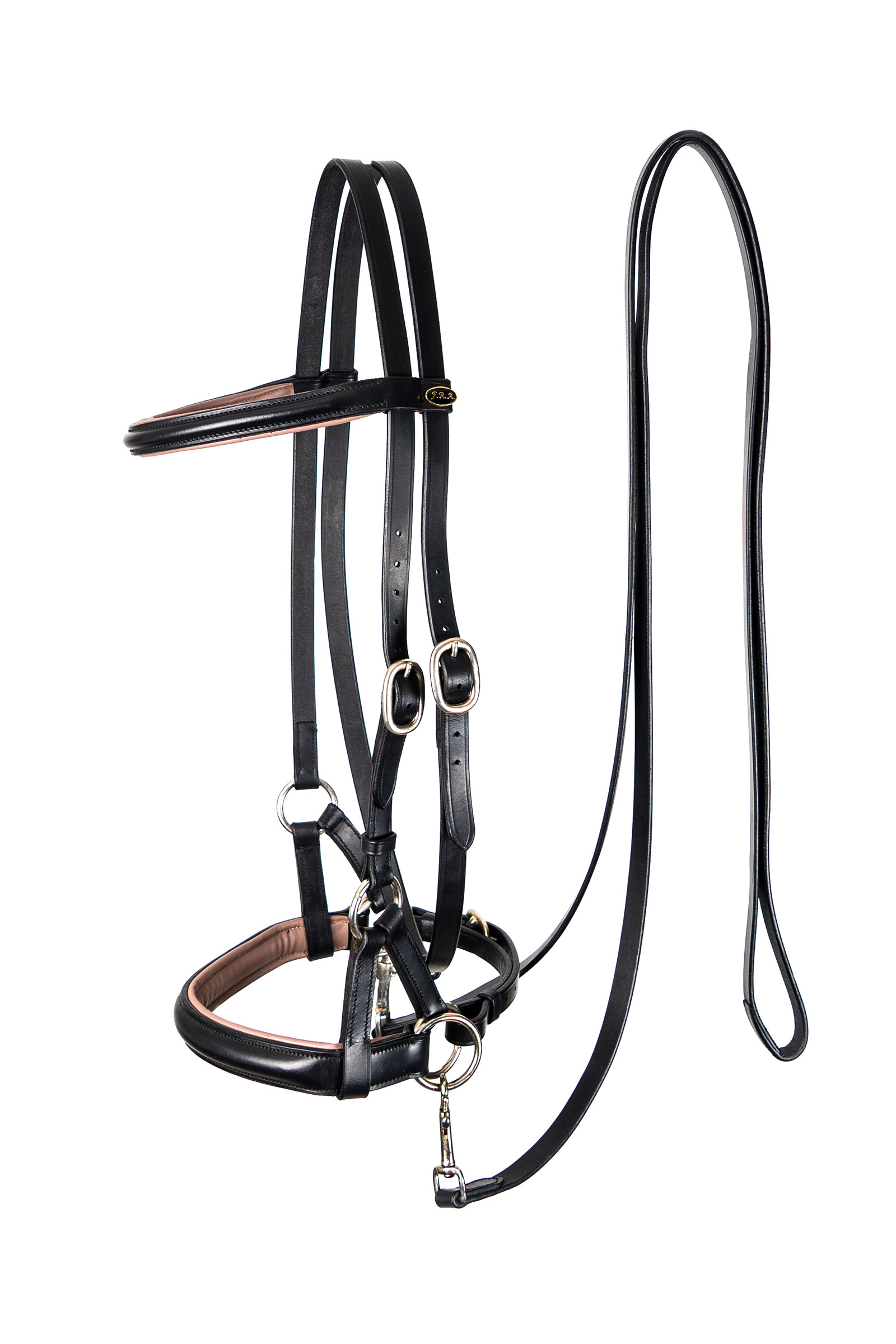 Black/Gray F.R.A. Freedom Riding Articles Pardoes de Luxe Sidepull con riendas (Sistema 3)