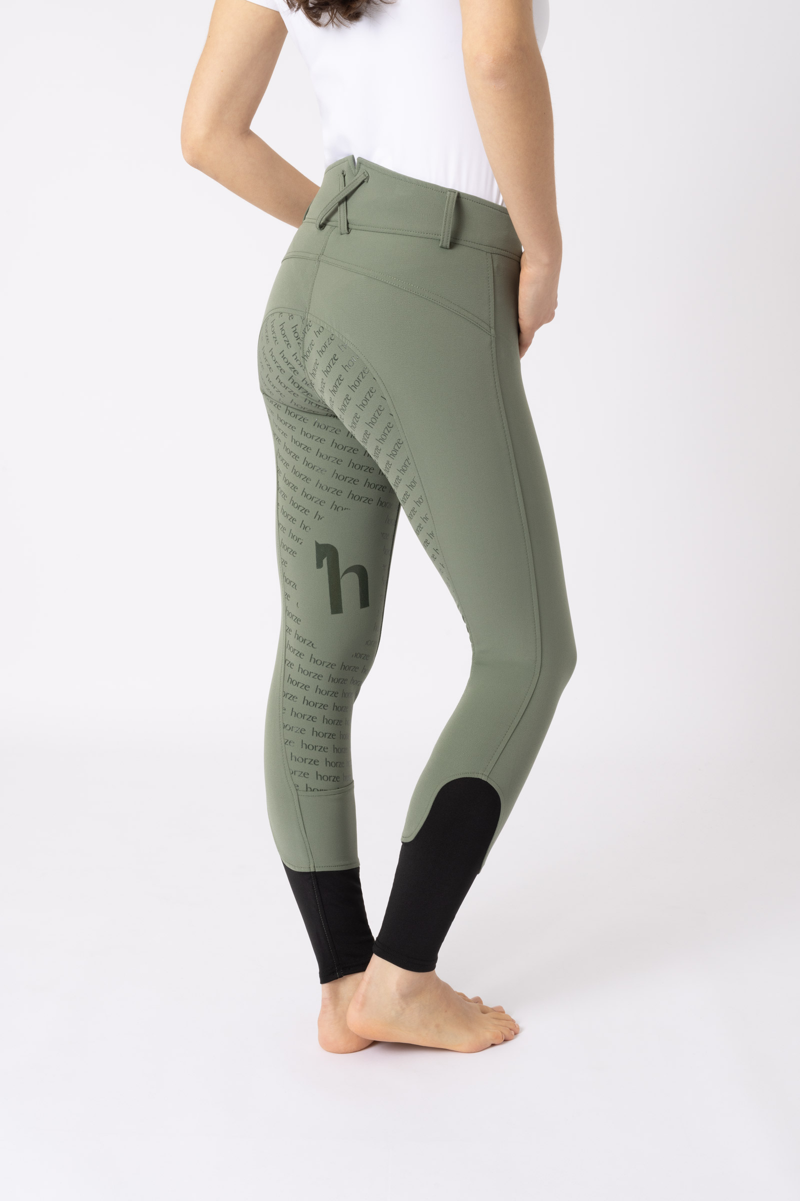Pantalones de Montar Cintura Alta con Asiento Completo de Silicona para Mujer