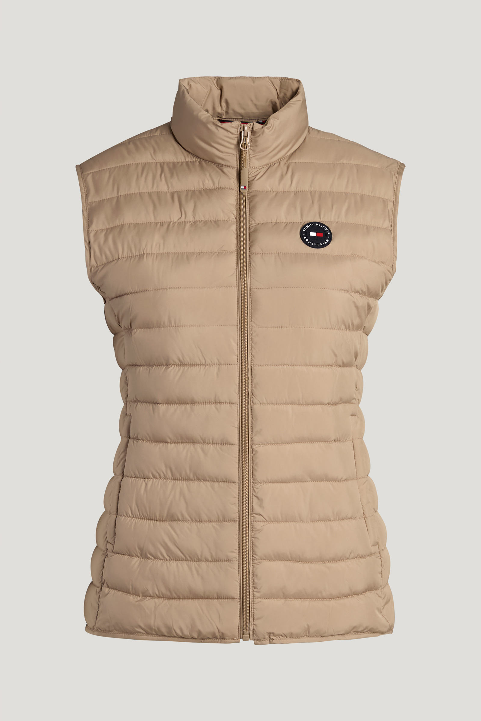 Beige Tommy Hilfiger Equestrian Serano chaleco acolchado para mujer
