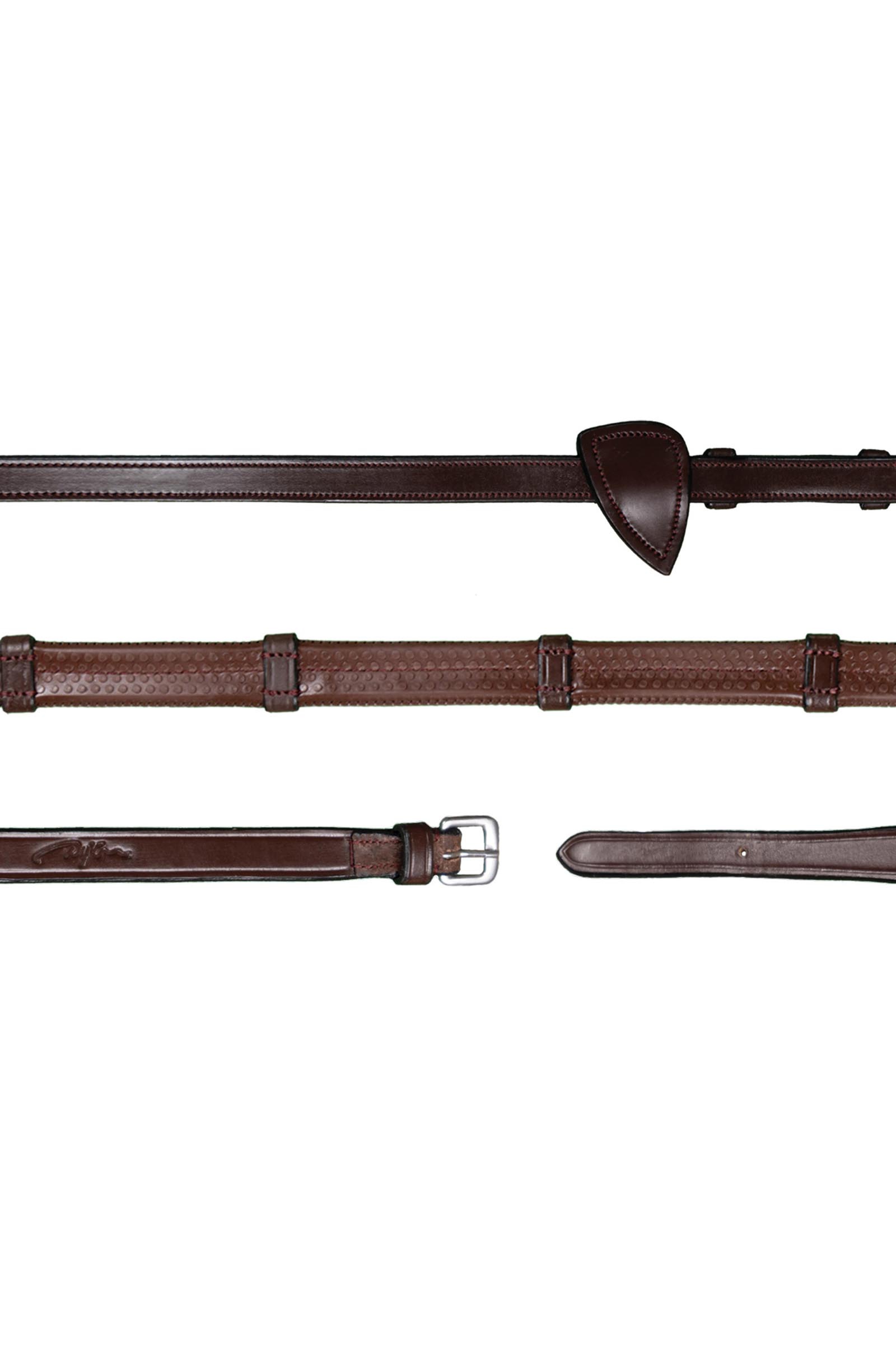 Dy'on New English Collection riendas de goma 13 mm con 7 topes de cuero  