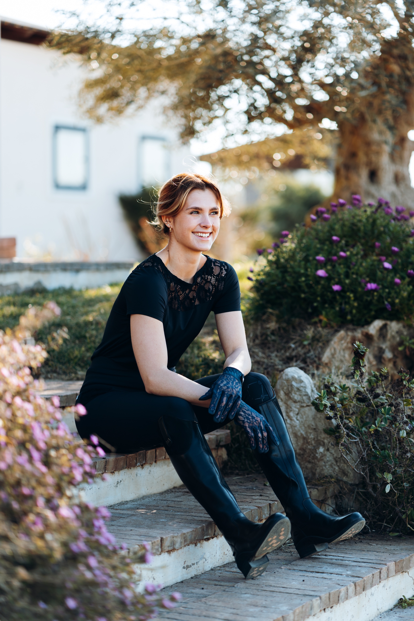 Guantes de Equitaci&oacute;n con Encaje para Mujer B Vertigo