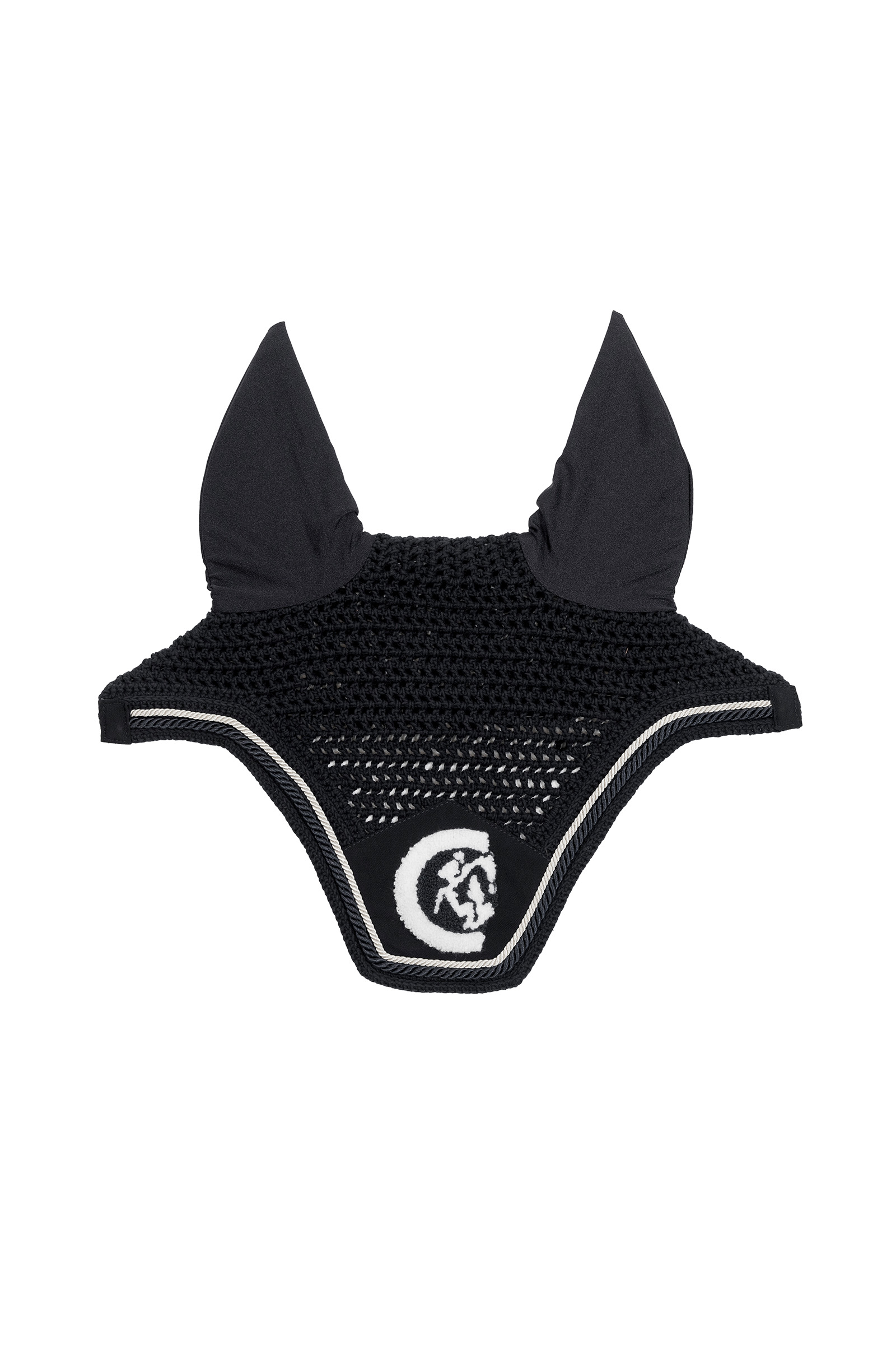 black Kentucky Horsewear orejeras Wellington 3D Logo rope