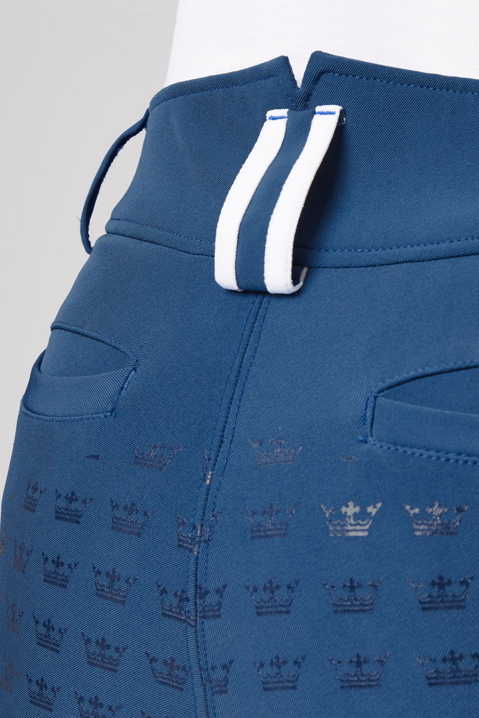 Pantalones de Montar con Cintura Alta de Asiento Completo con Ribete Contrastante para Mujer