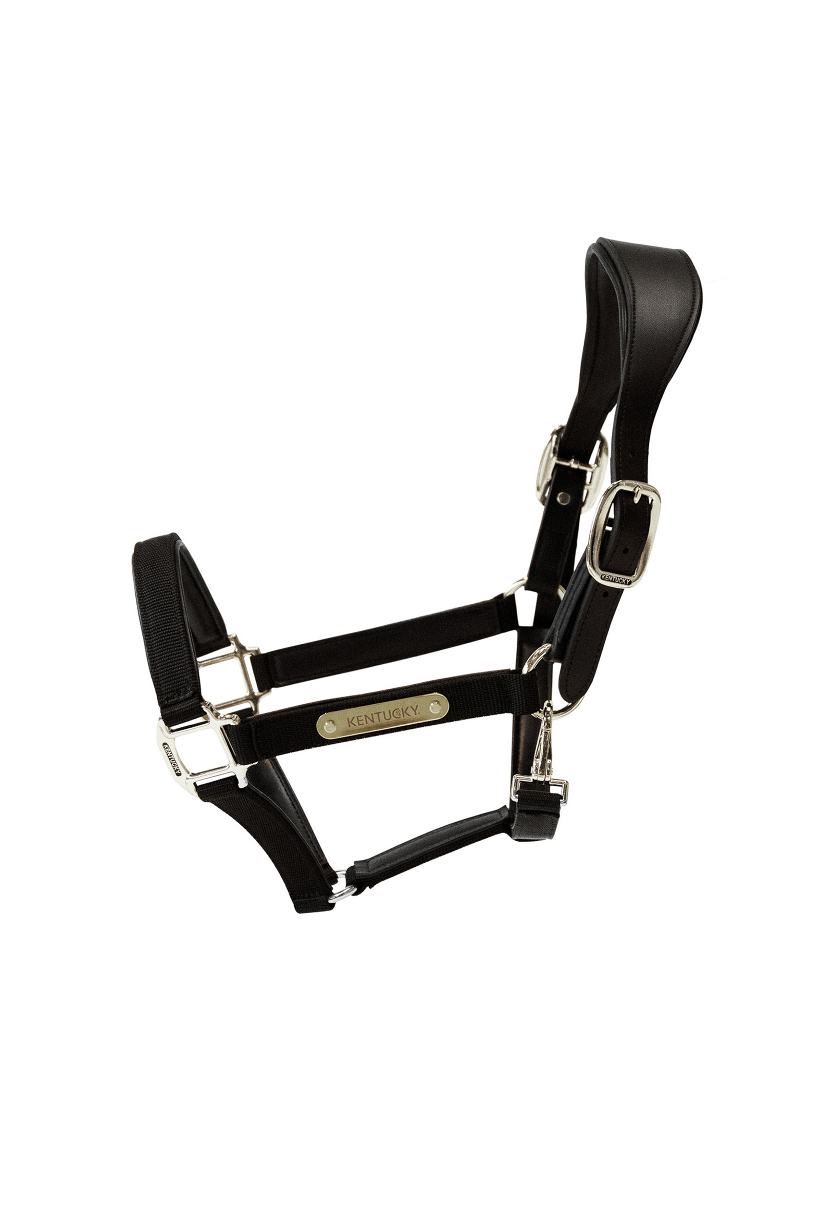 Black Cabezada de Cuadra Anatómica de Nylon Kentucky Horsewear