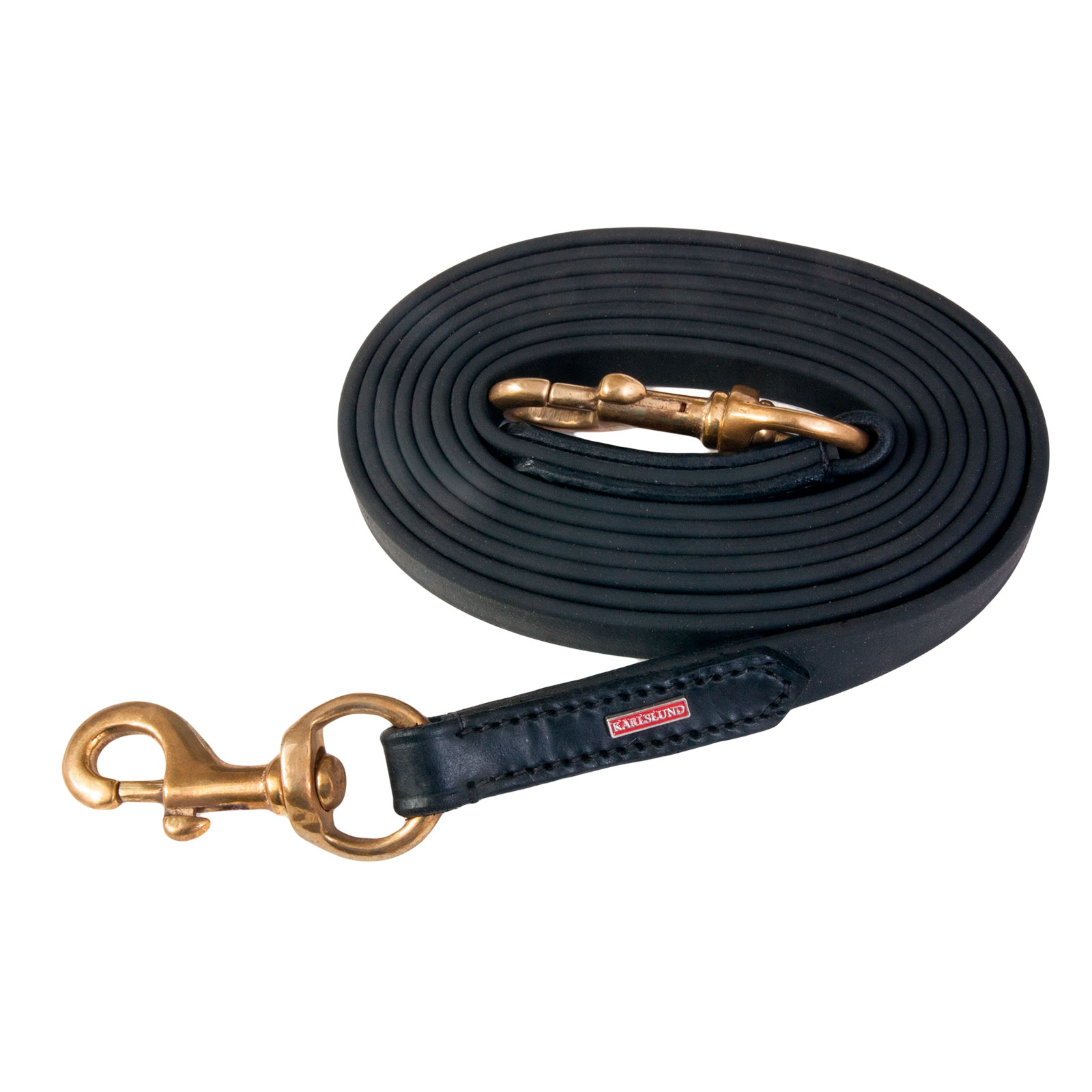 Black/Brass Riendas Karlslund BioThane