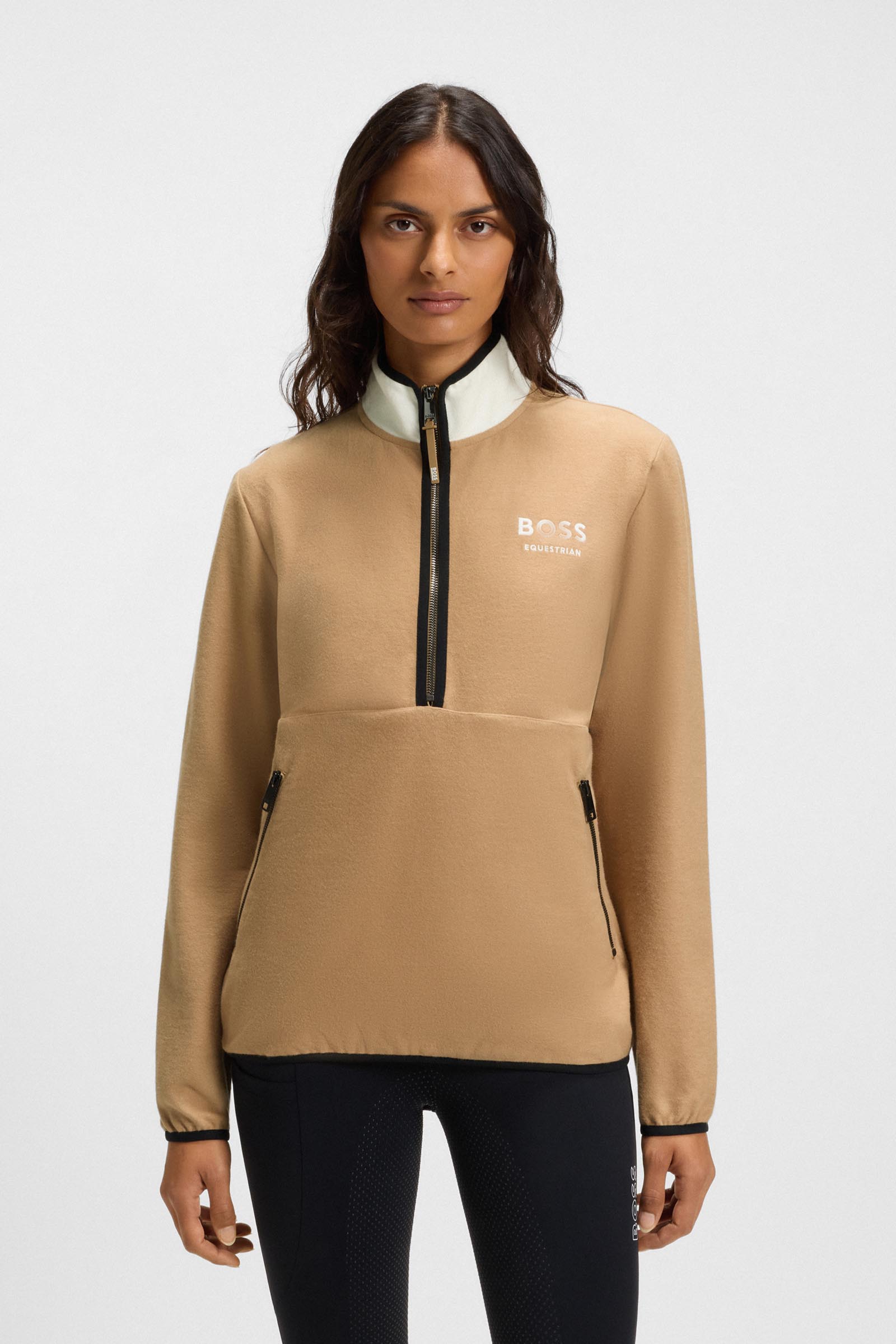 Boss Fedora Felpa mujer media cremallera