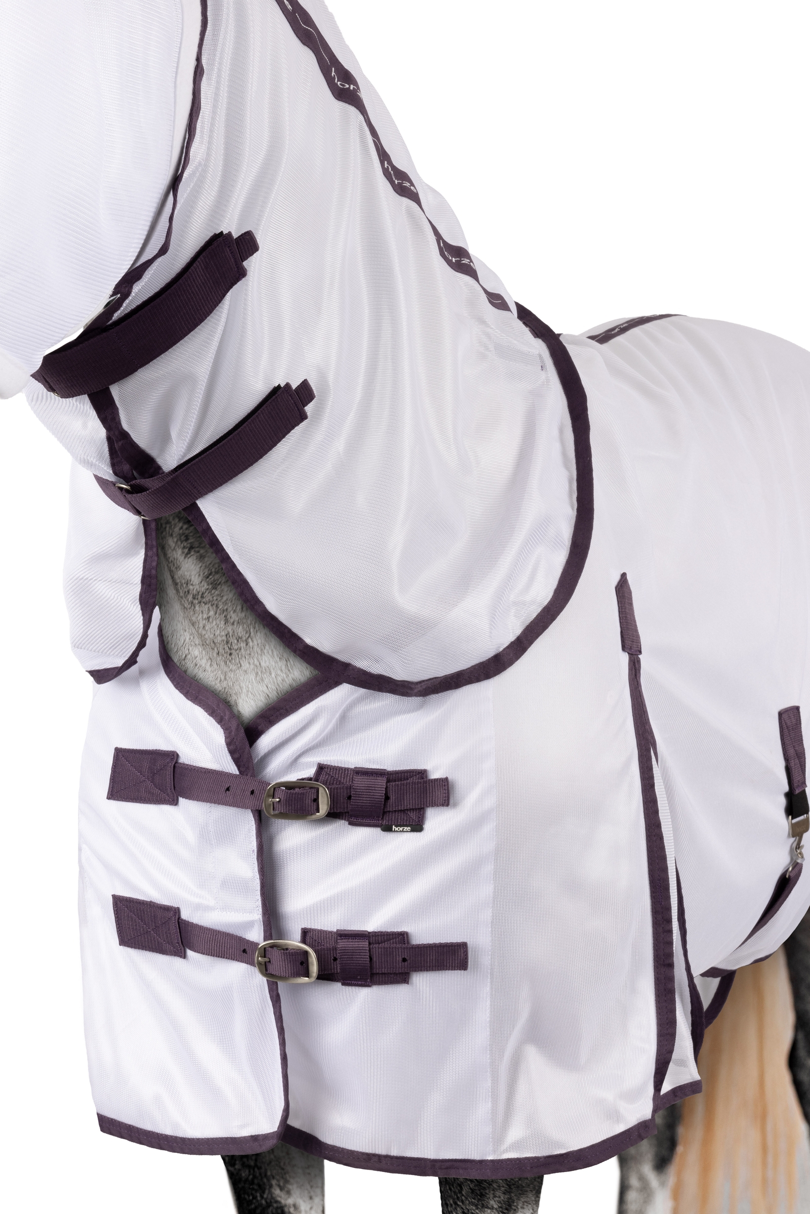 Horze La Paz Conjunto Anti-Moscas con Manta, Cubre Cuello Desmontable Y Máscara 