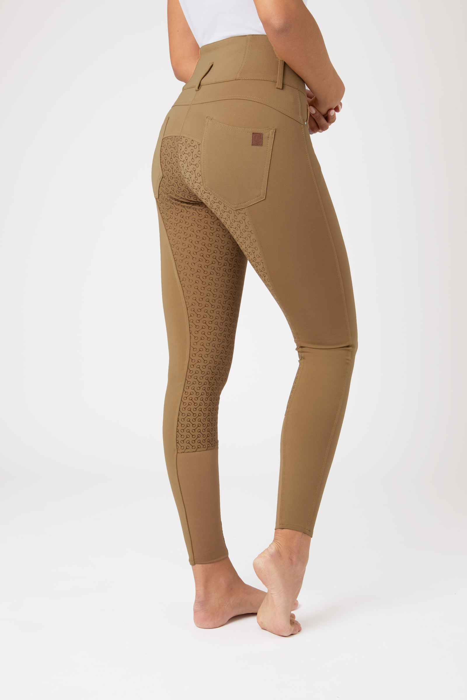 Pantalones de Montar con Cintura Alta de Asiento Completo de Silicona para Mujer Horze Tara