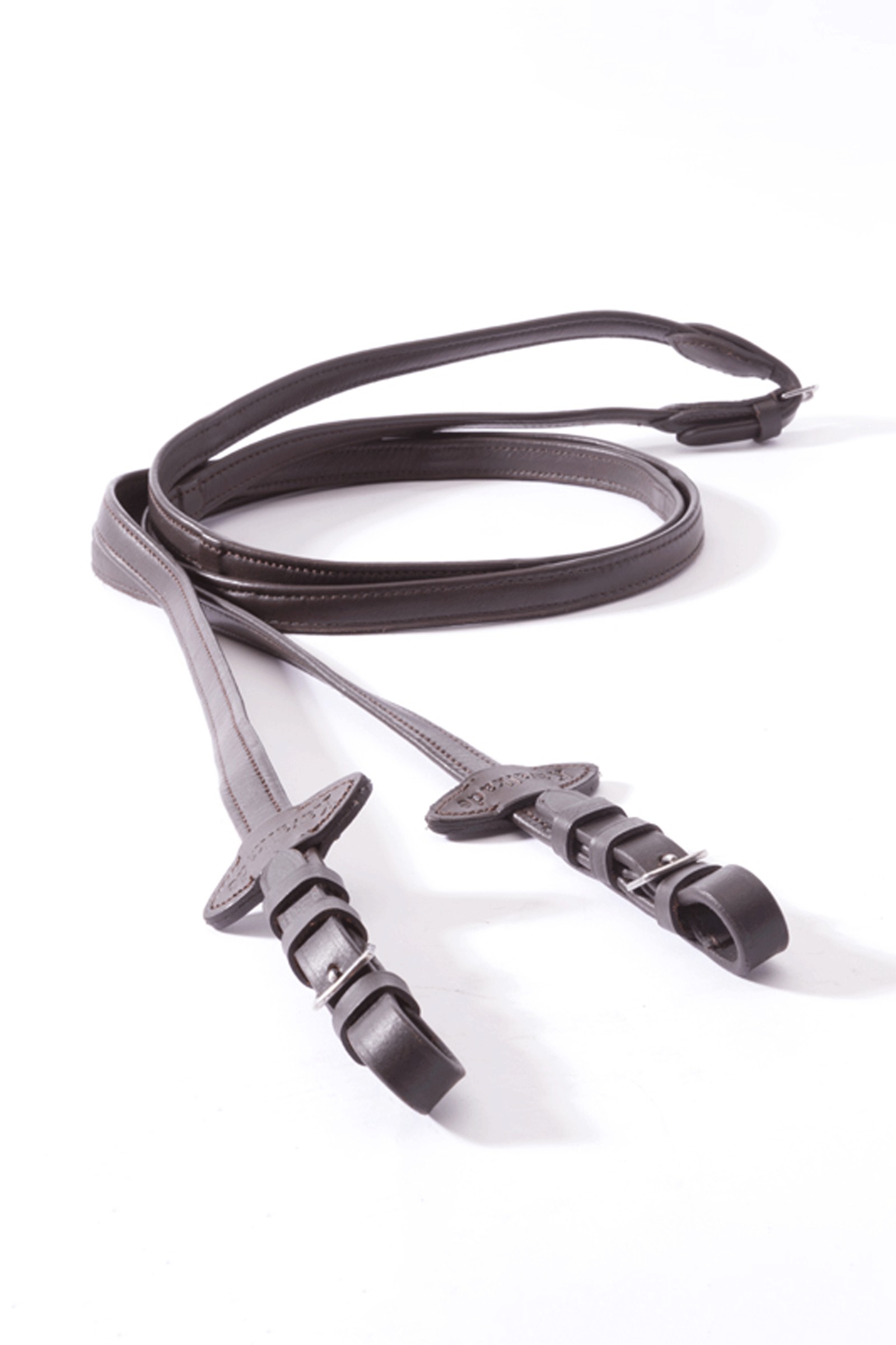 Brown Kavalkade Soft Leather Reins With 5 Stops, 16 mm