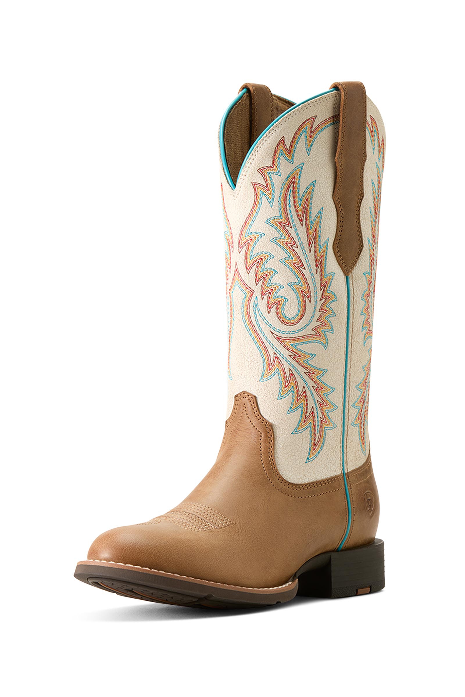 Sandstorm/Distressed Ivory Ariat Round Up StretchFit botas western para mujer