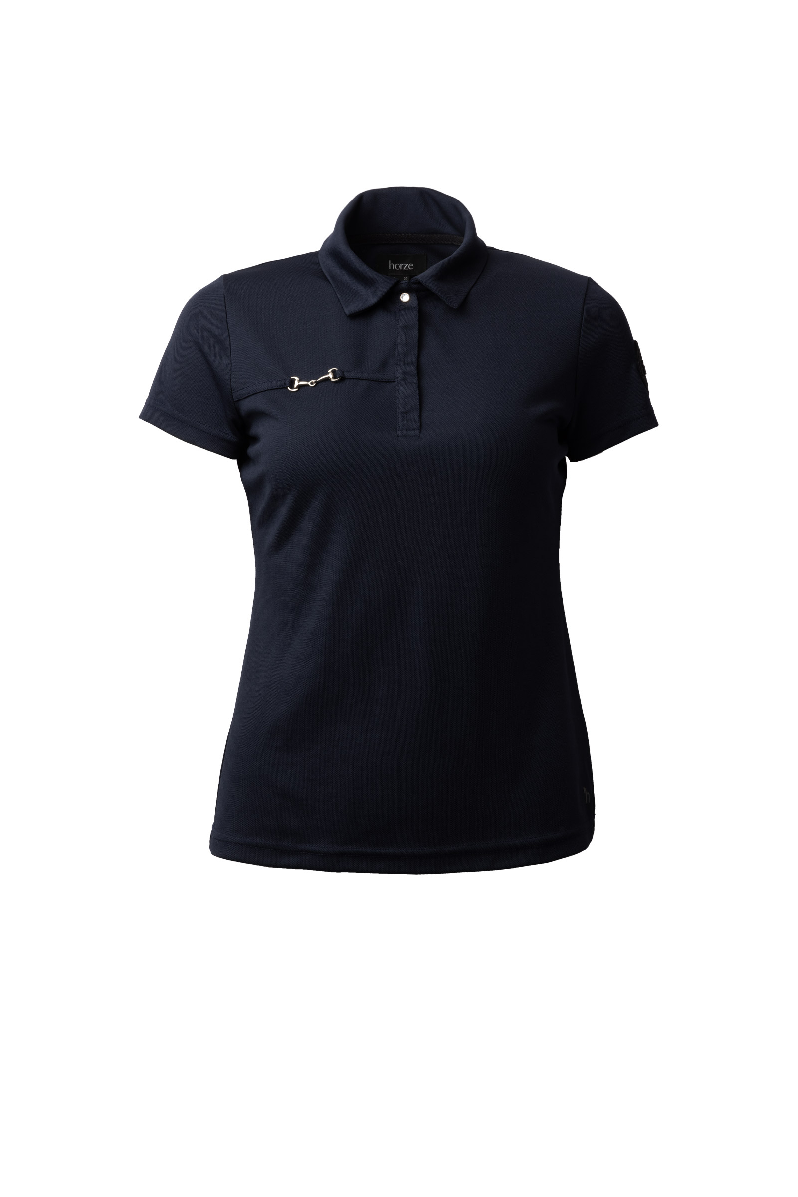 Dark Navy Camiseta Polo de Manga Corta Funcional para Mujer Horze Denise