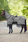 Waldhausen Zebra manta antimoscas con corte para silla y flecos, protecci&oacute;n UV