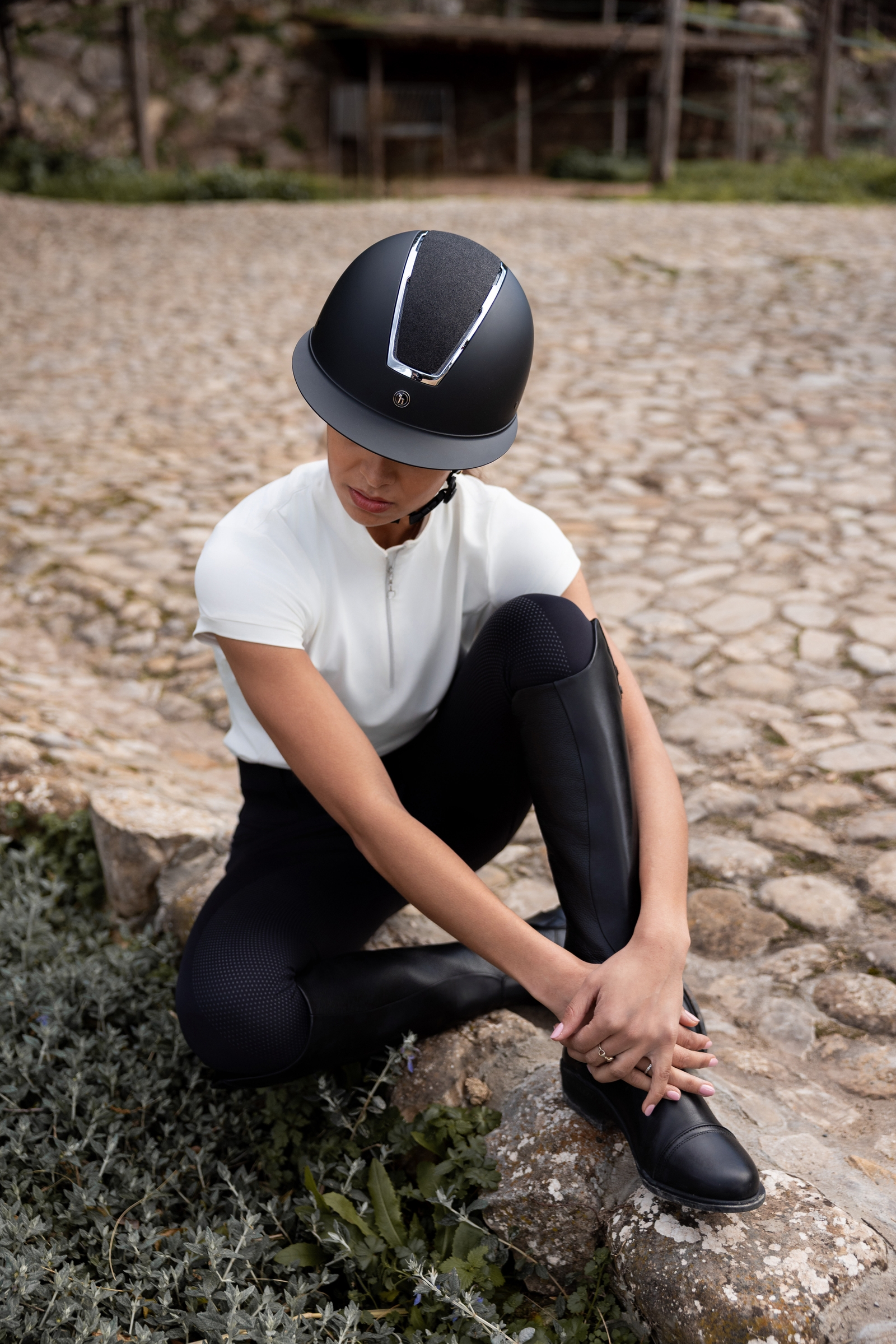 Horze Monarch II Casco de equitaci&oacute;n con purpurina met&aacute;lica