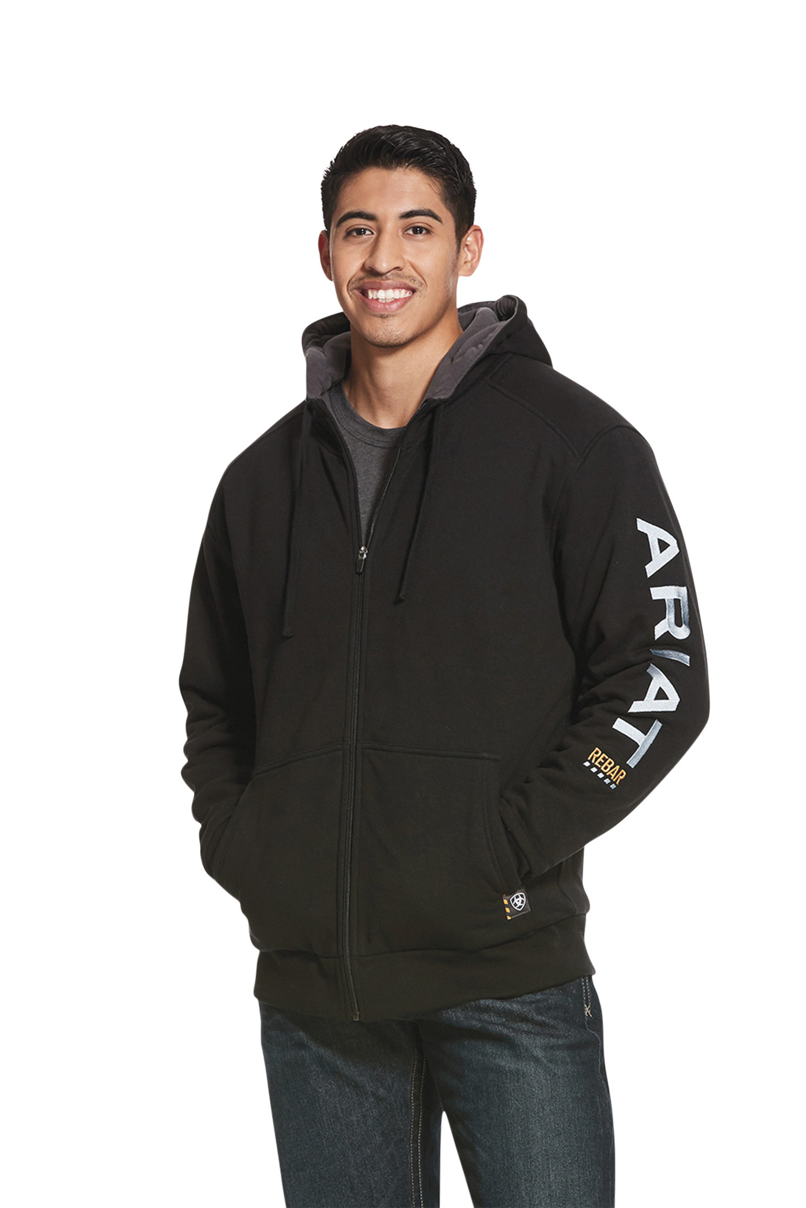 Ariat Sudadera con cremallera completa Rebar All-Weather para hombre