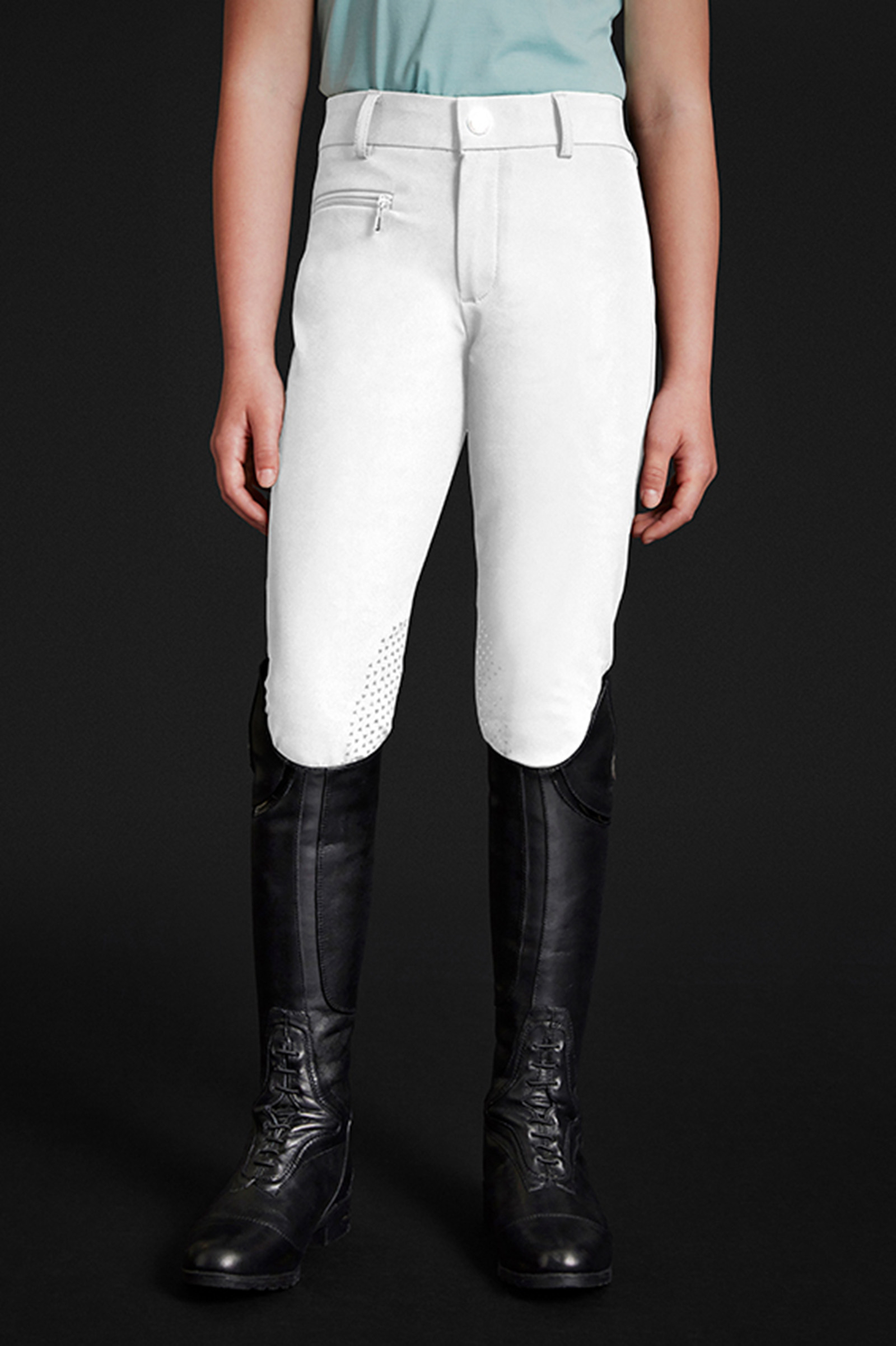 WH/AB Pantalones de Montar con Refuerzo de Rodilla para Niños Mountain Horse Crown