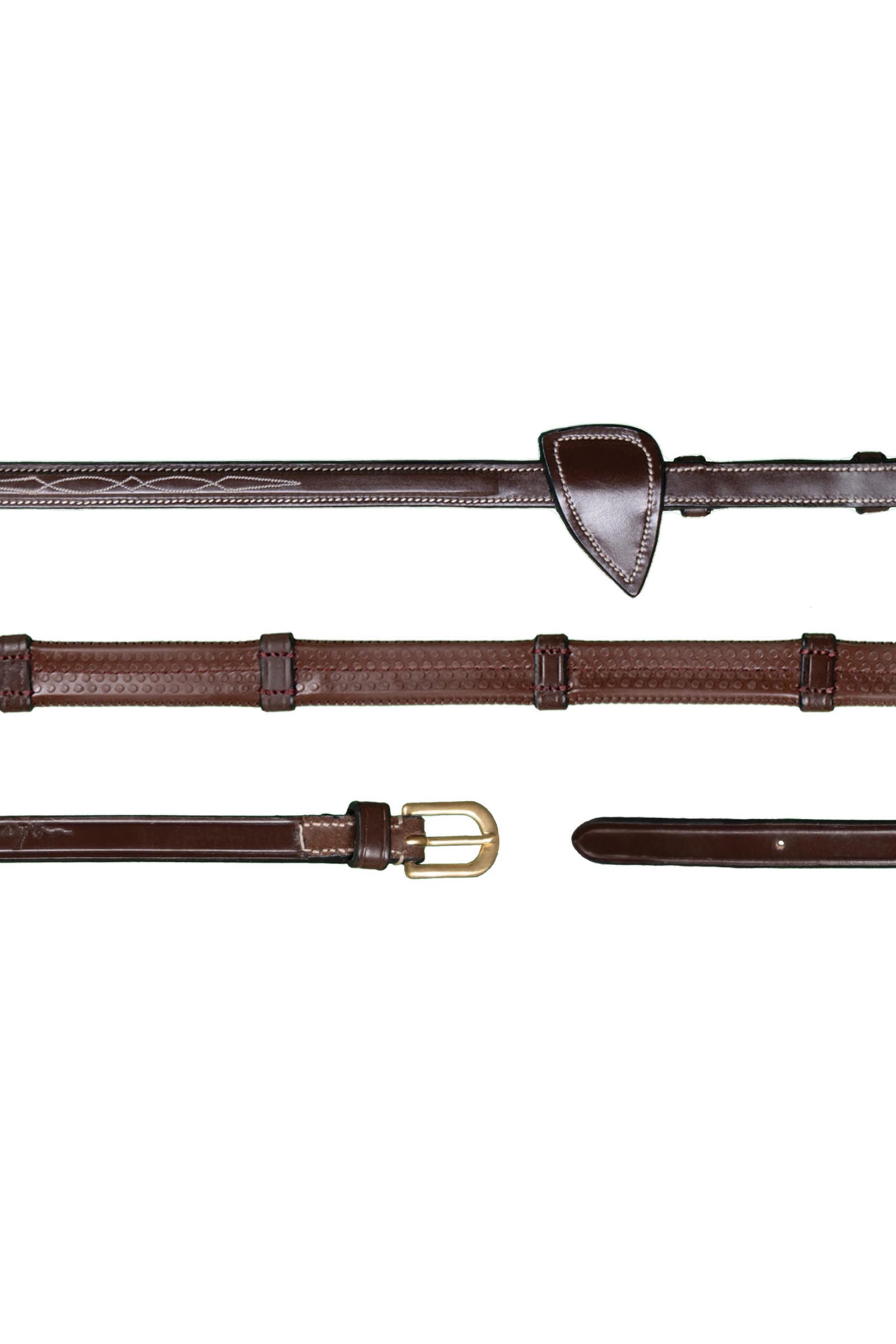 Dy'on D-Collection riendas de goma 13 mm con 7 topes de cuero  