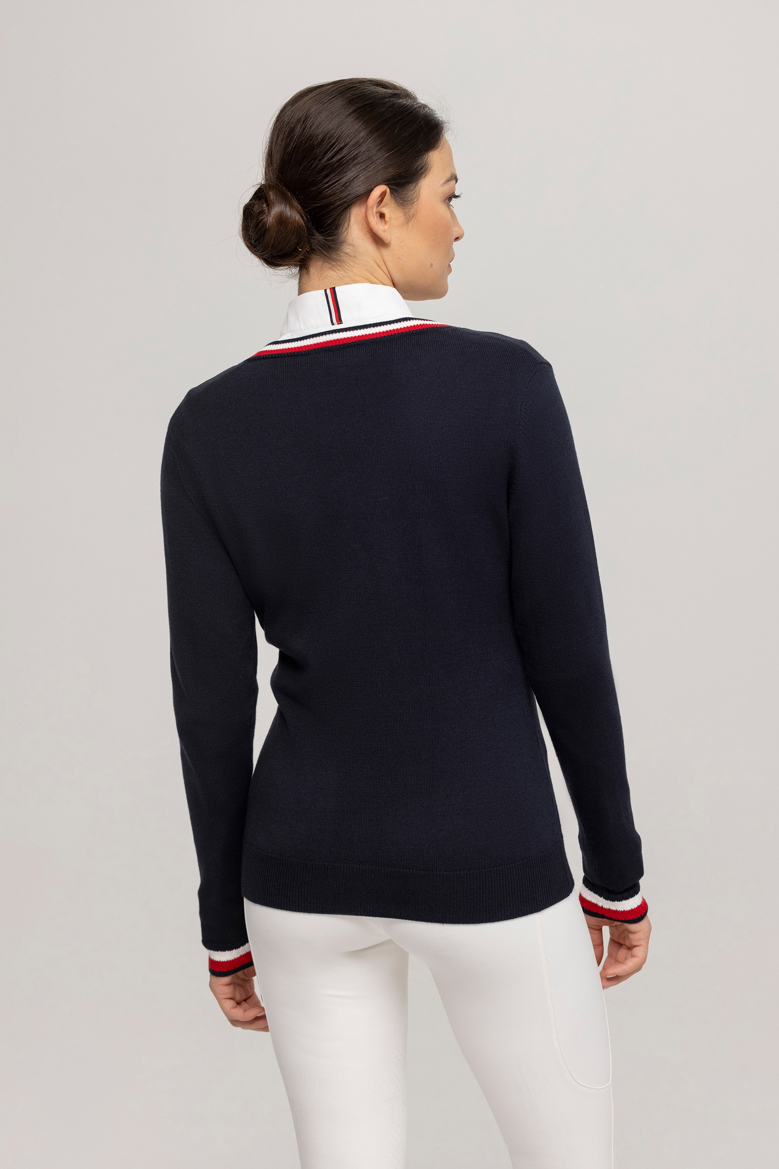 Tommy Hilfiger Equestrian Indiana suéter con cuello en V para mujer