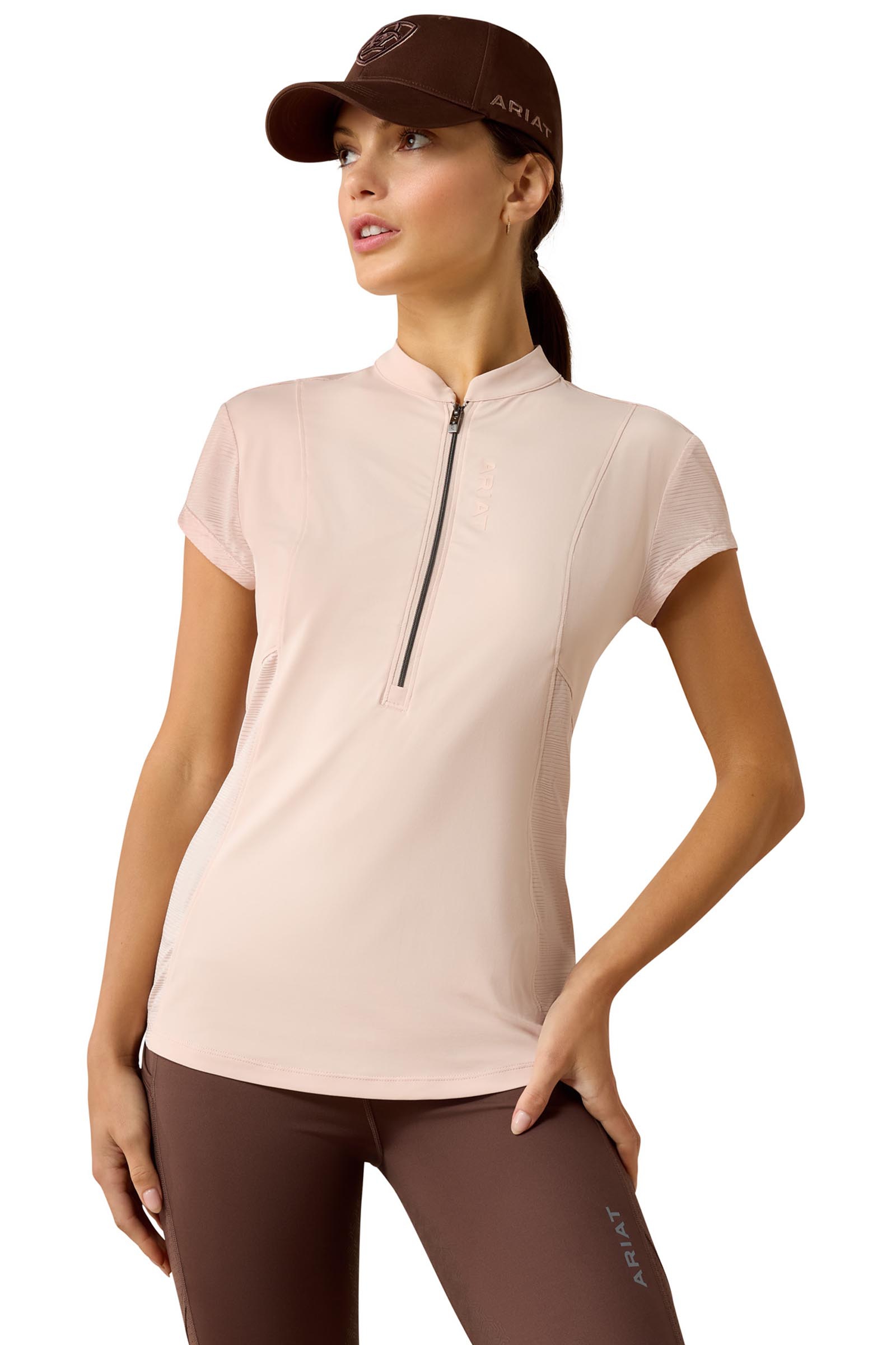 Sepia Rose Ariat Breathe capa base para mujer con 1/2 cremallera