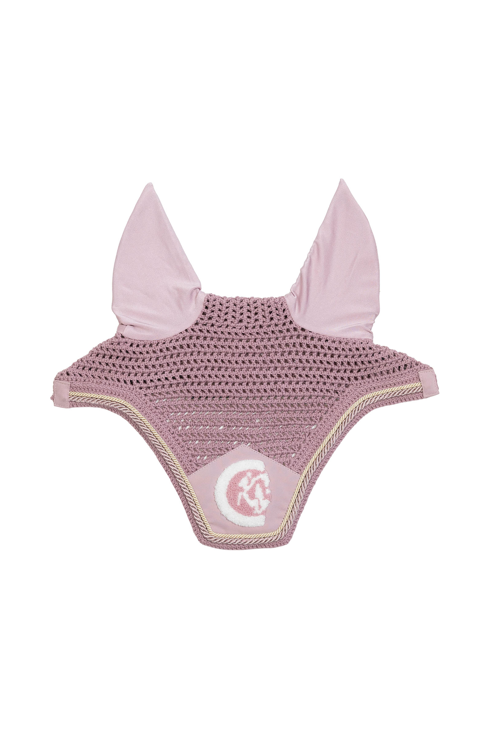 light rose Kentucky Horsewear orejeras Wellington 3D Logo rope