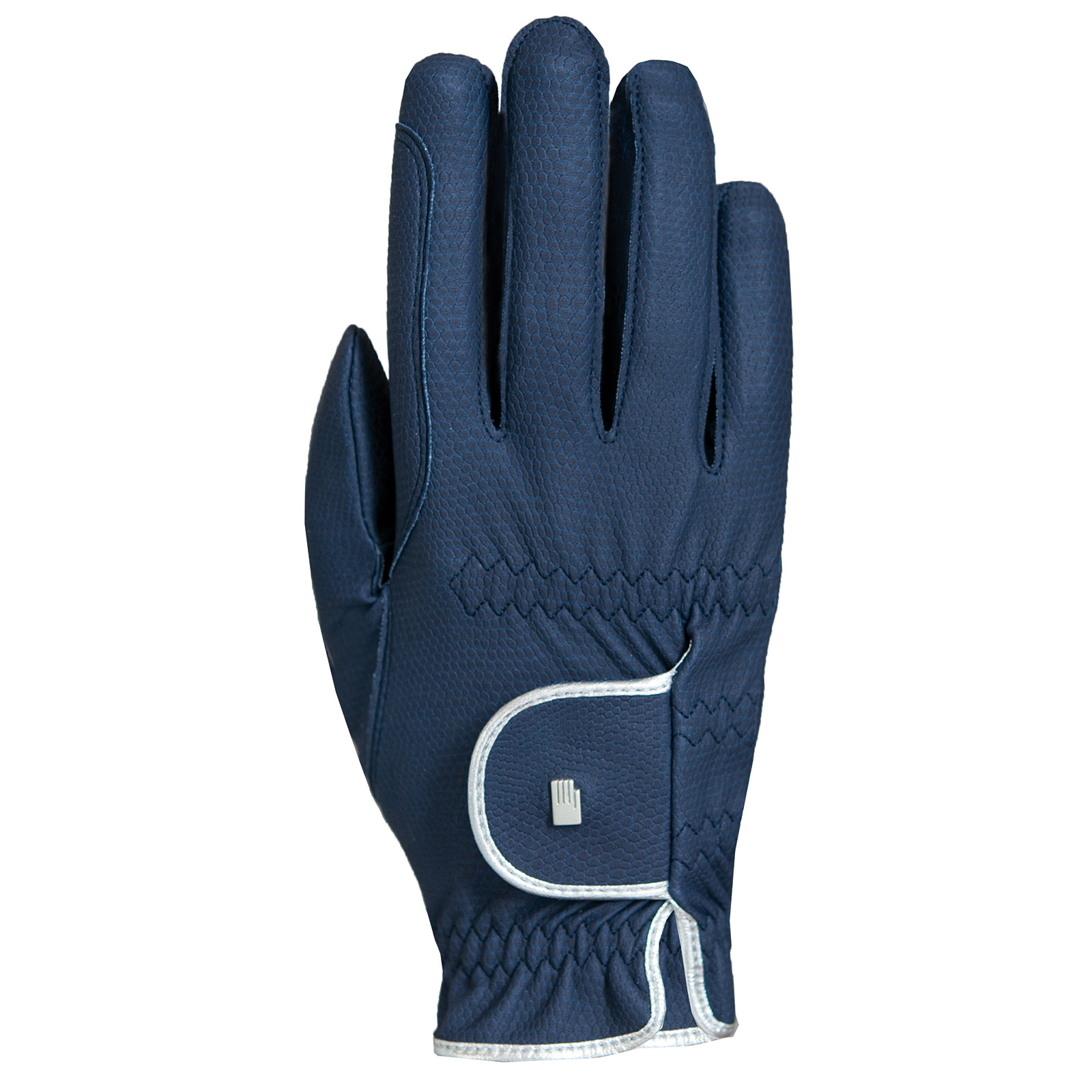 Dark Blue/Silver Roeckl Lona Guantes de equitaci&oacute;n