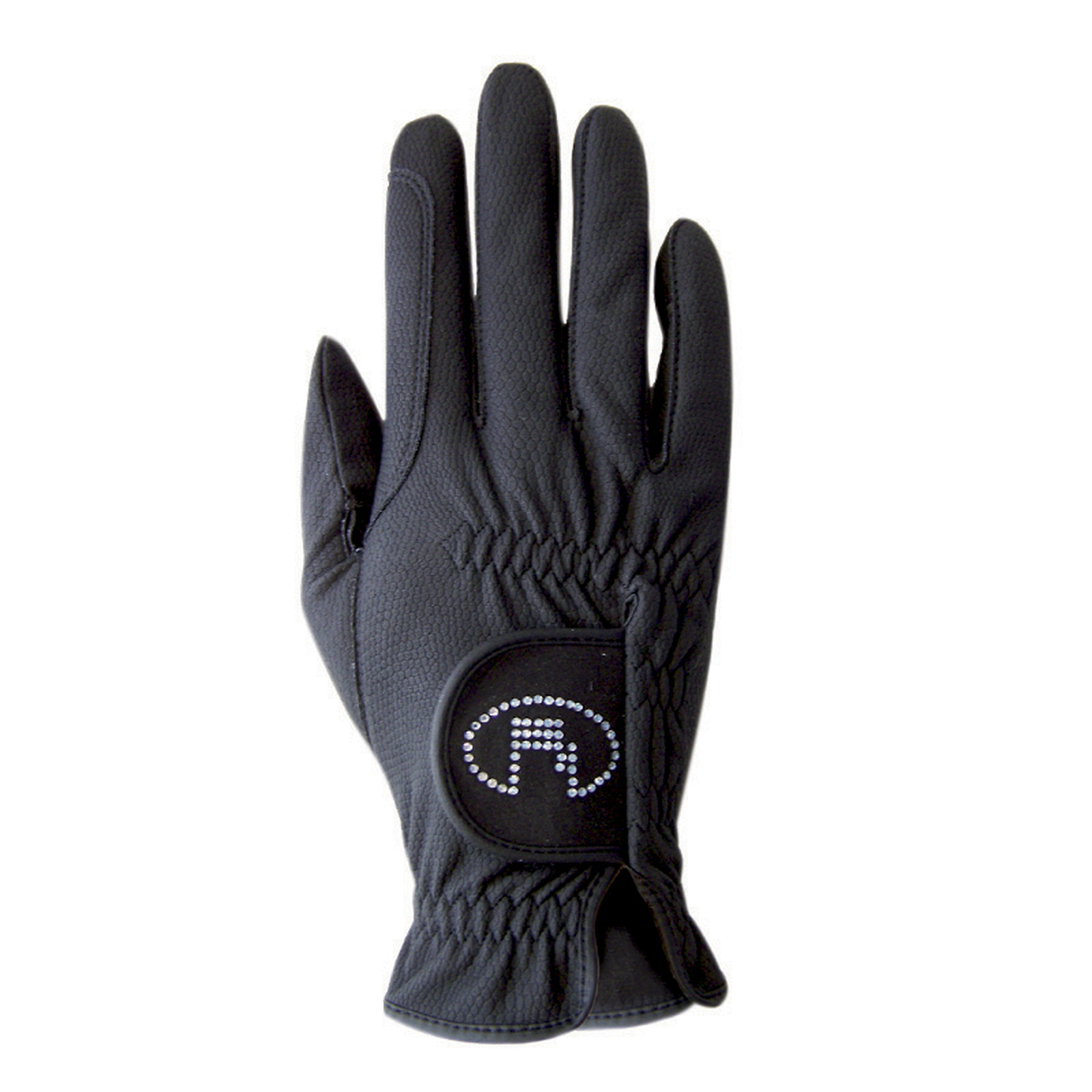 Black Guantes de Equitación Roeckl Lisboa Damas Roeck Grip Swarovski