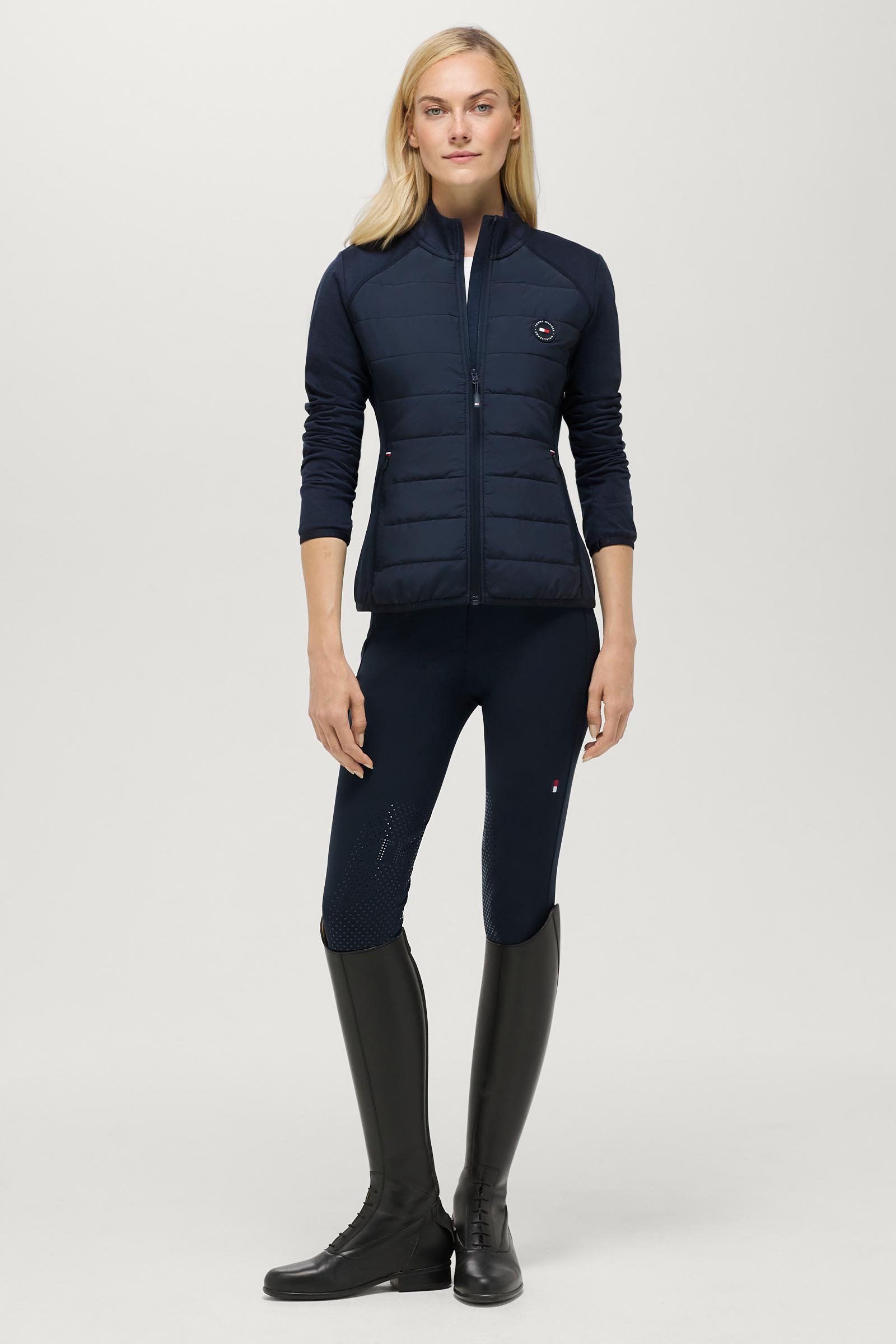 Tommy Hilfiger Equestrian Napa chaqueta h&iacute;brida para mujer
