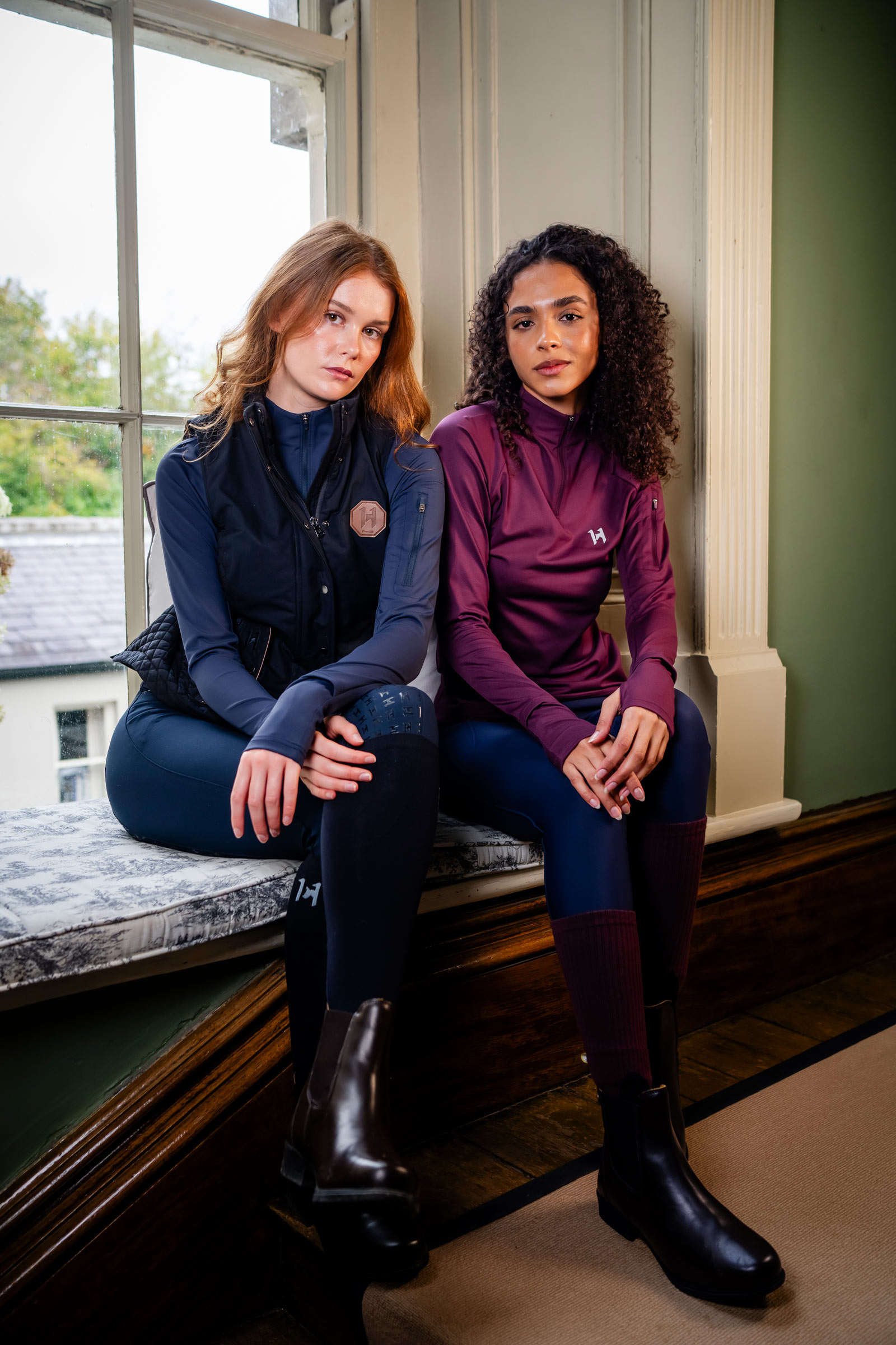 Core Navy Horseware Strive Winter camiseta para mujer con cremallera 1/4