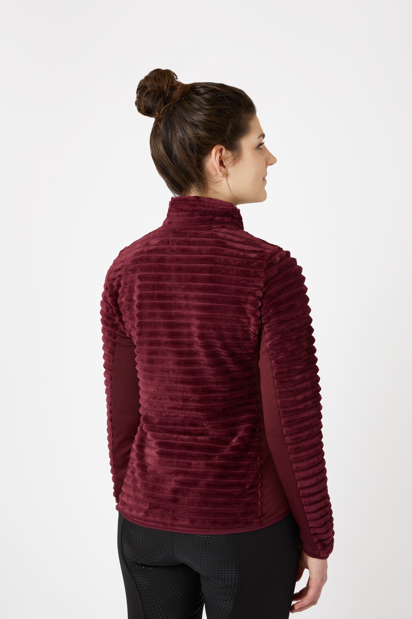 Chaqueta de Equitación Polar Rayada para Mujer Horze Della