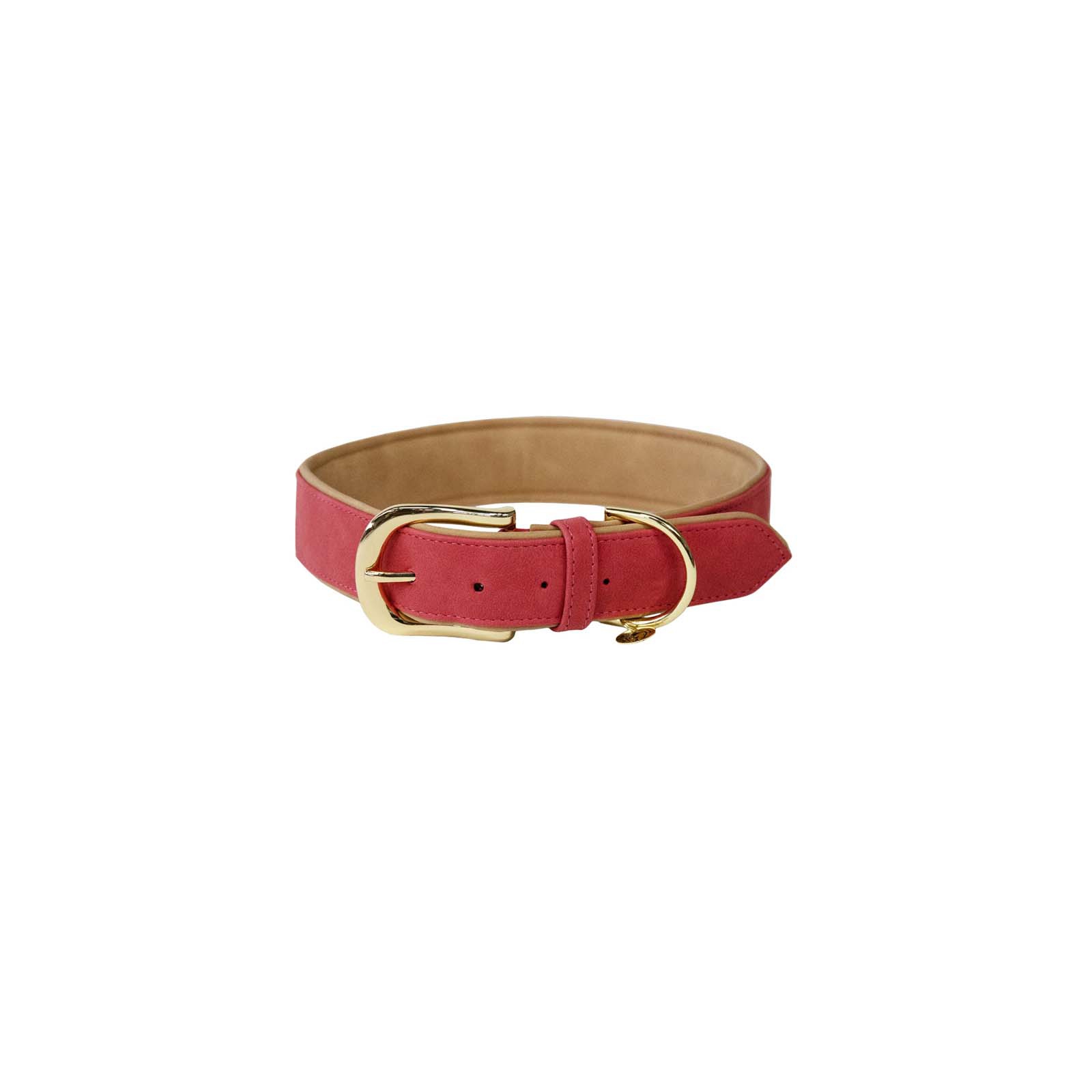 Red/Beige Collar de Cuero Vegano Suave Kentucky Dogwear