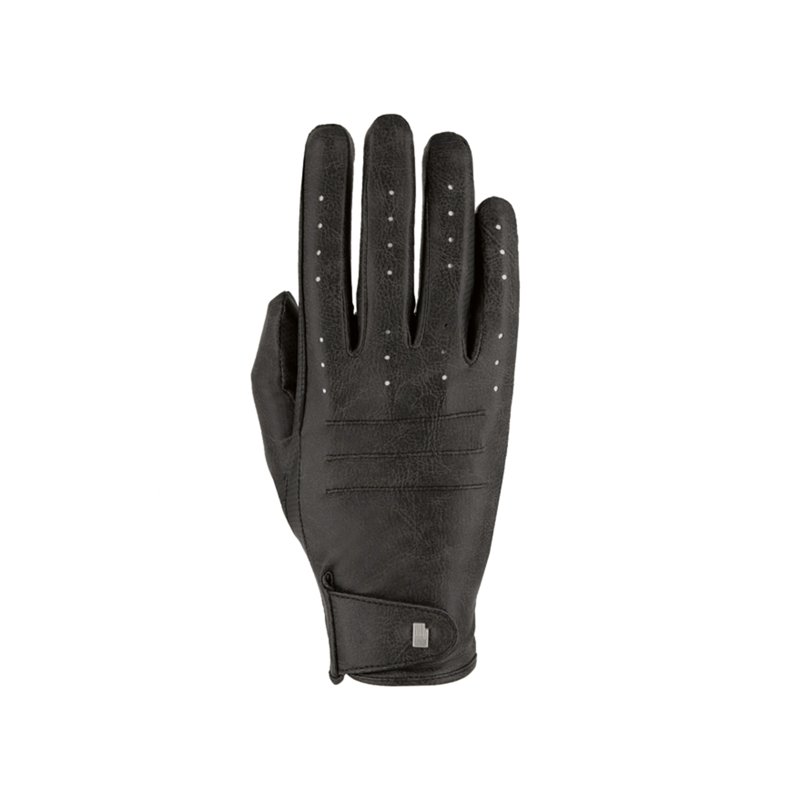 Stone-washed black Guantes de Equitaci&oacute;n Roeckl Malaga